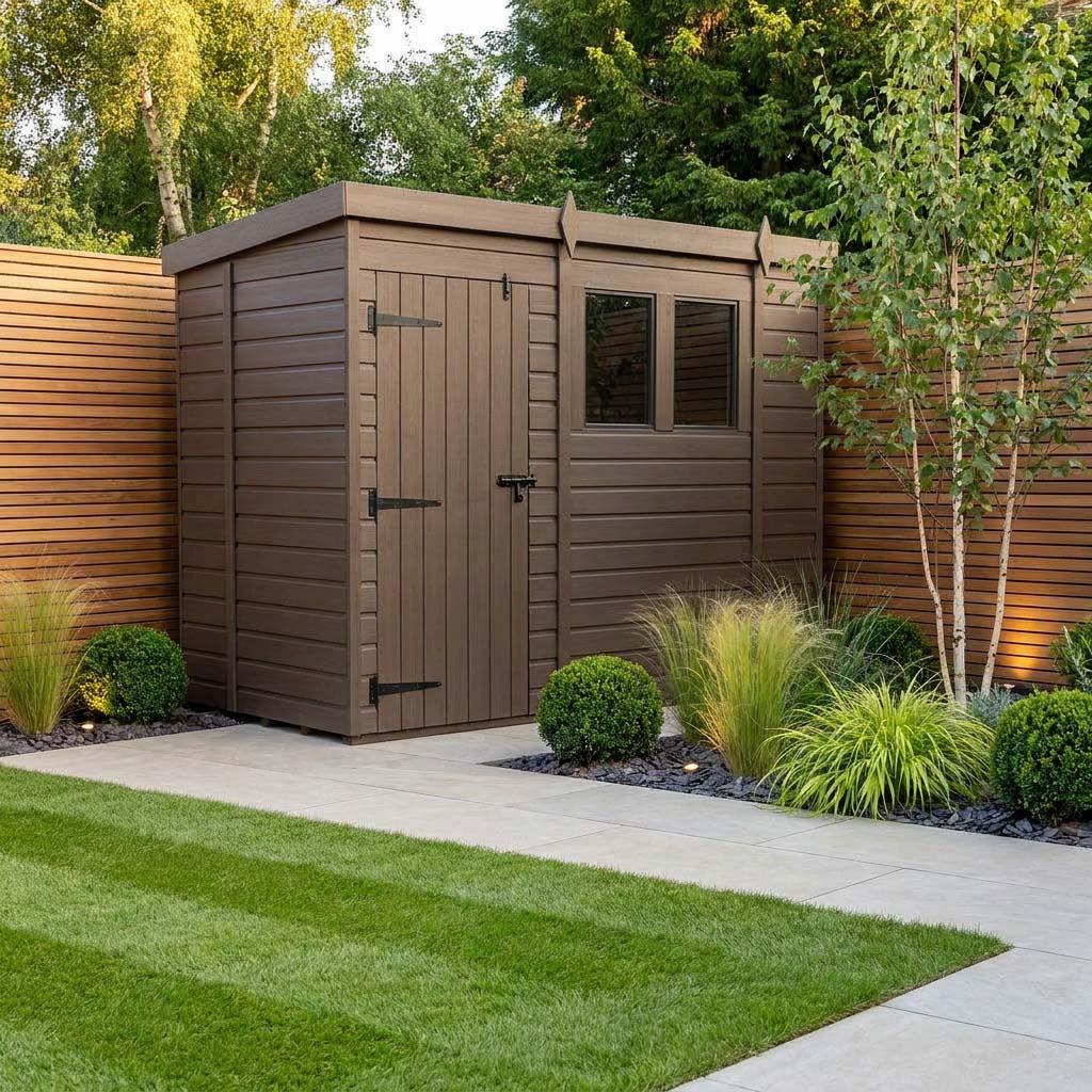 DIY Sheds Pent Roof Composite Garden Shed - 11ft x 5ft