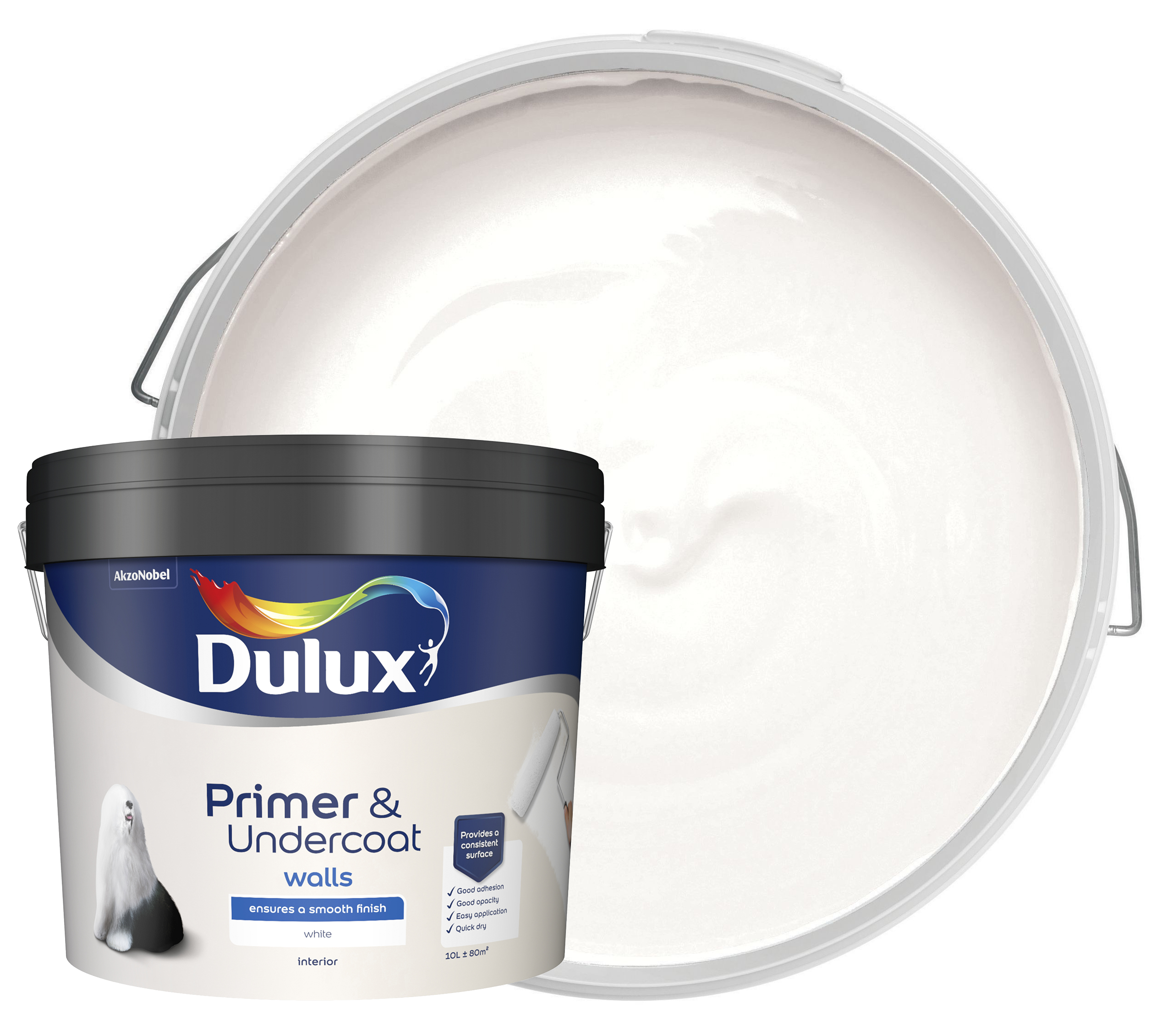 Dulux Matt Walls & Ceilings Primer & Undercoat - White - 10L