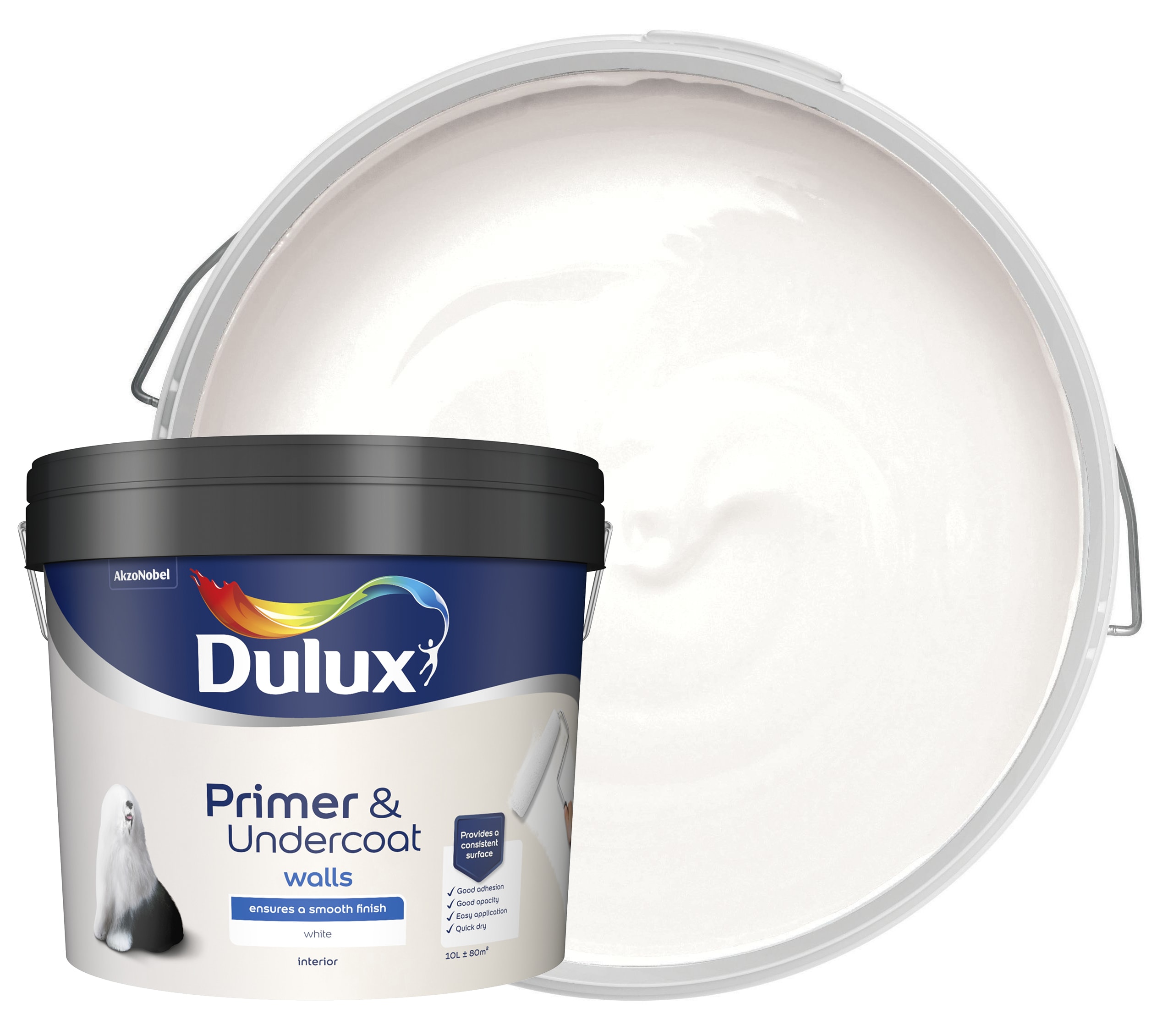 Dulux Matt Walls & Ceilings Primer & Undercoat - White - 10L