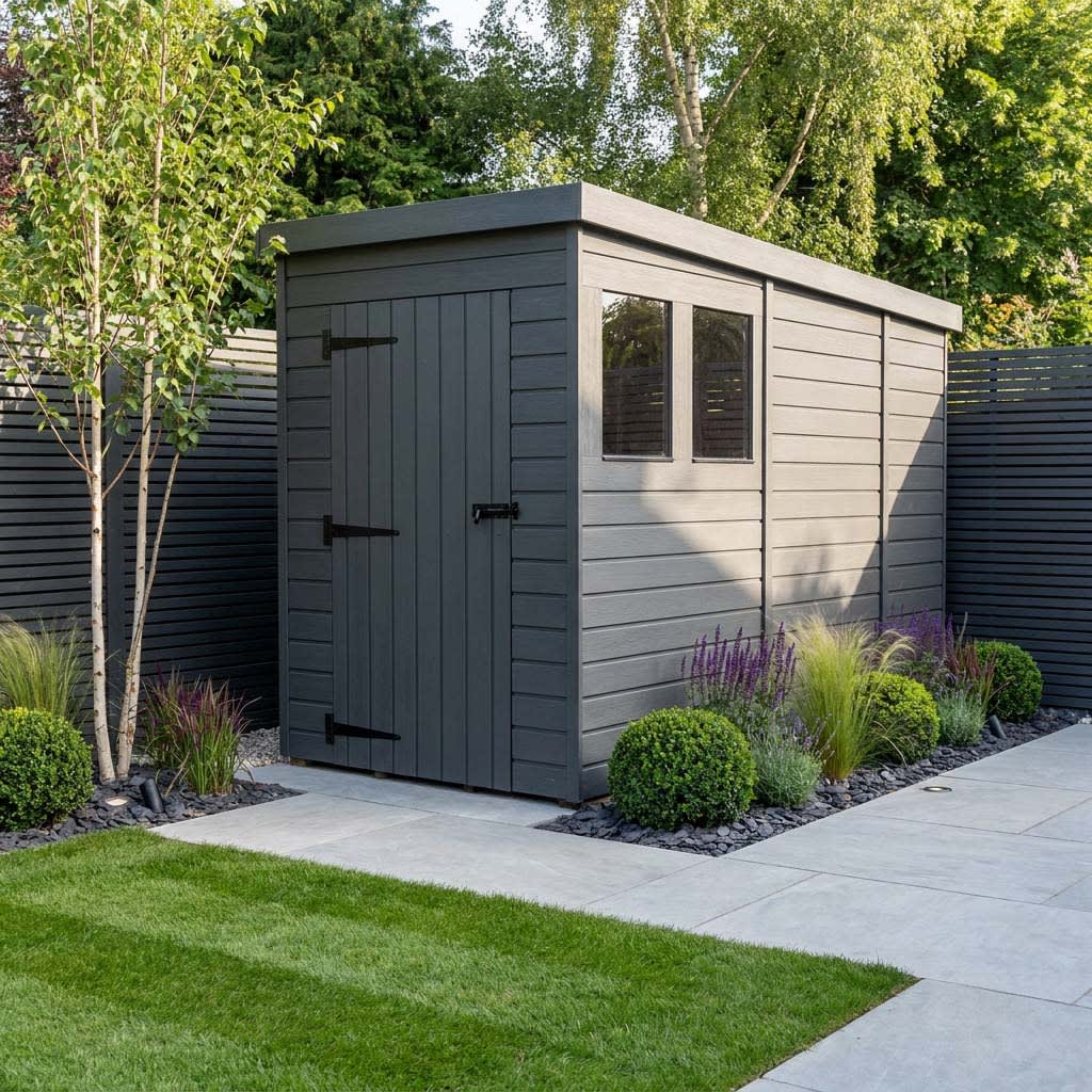 DIY Sheds Pent Roof Composite Garden Shed - 4ft x 9ft