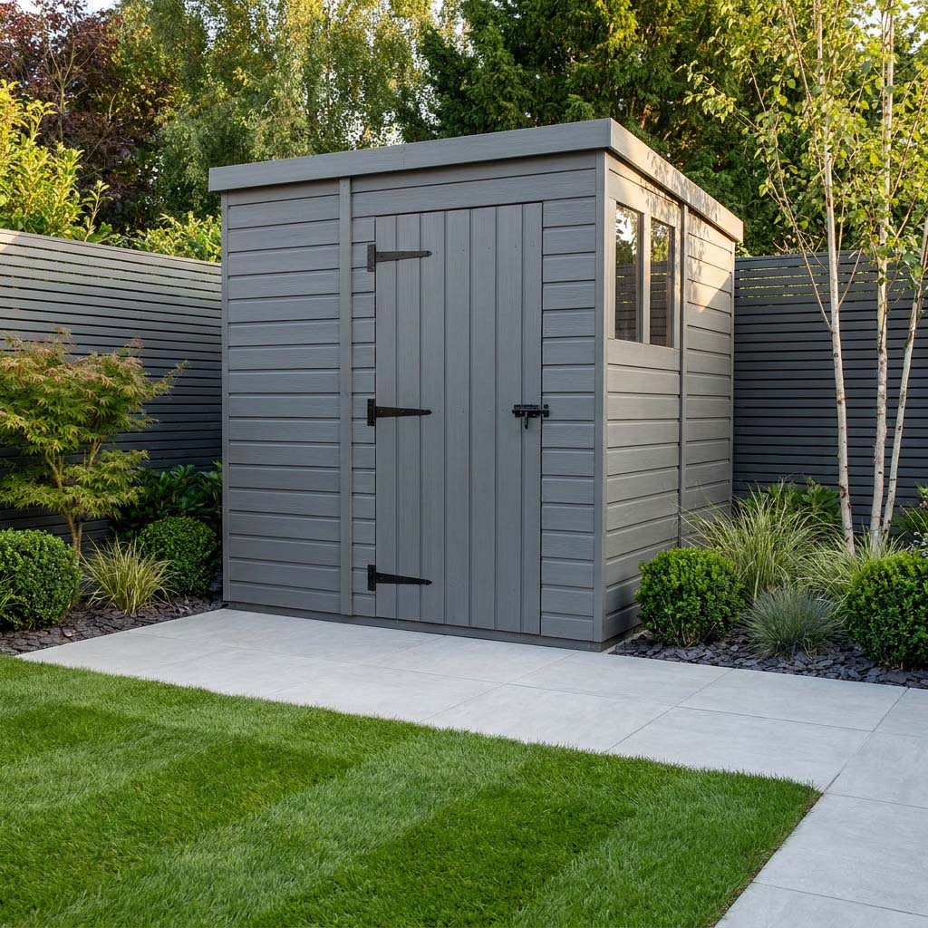 DIY Sheds Pent Roof Composite Garden Shed - 9ft x 9ft