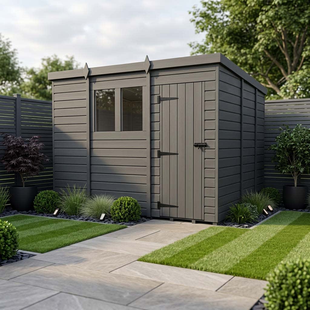 DIY Sheds Pent Roof Composite Garden Shed - 11ft x 9ft