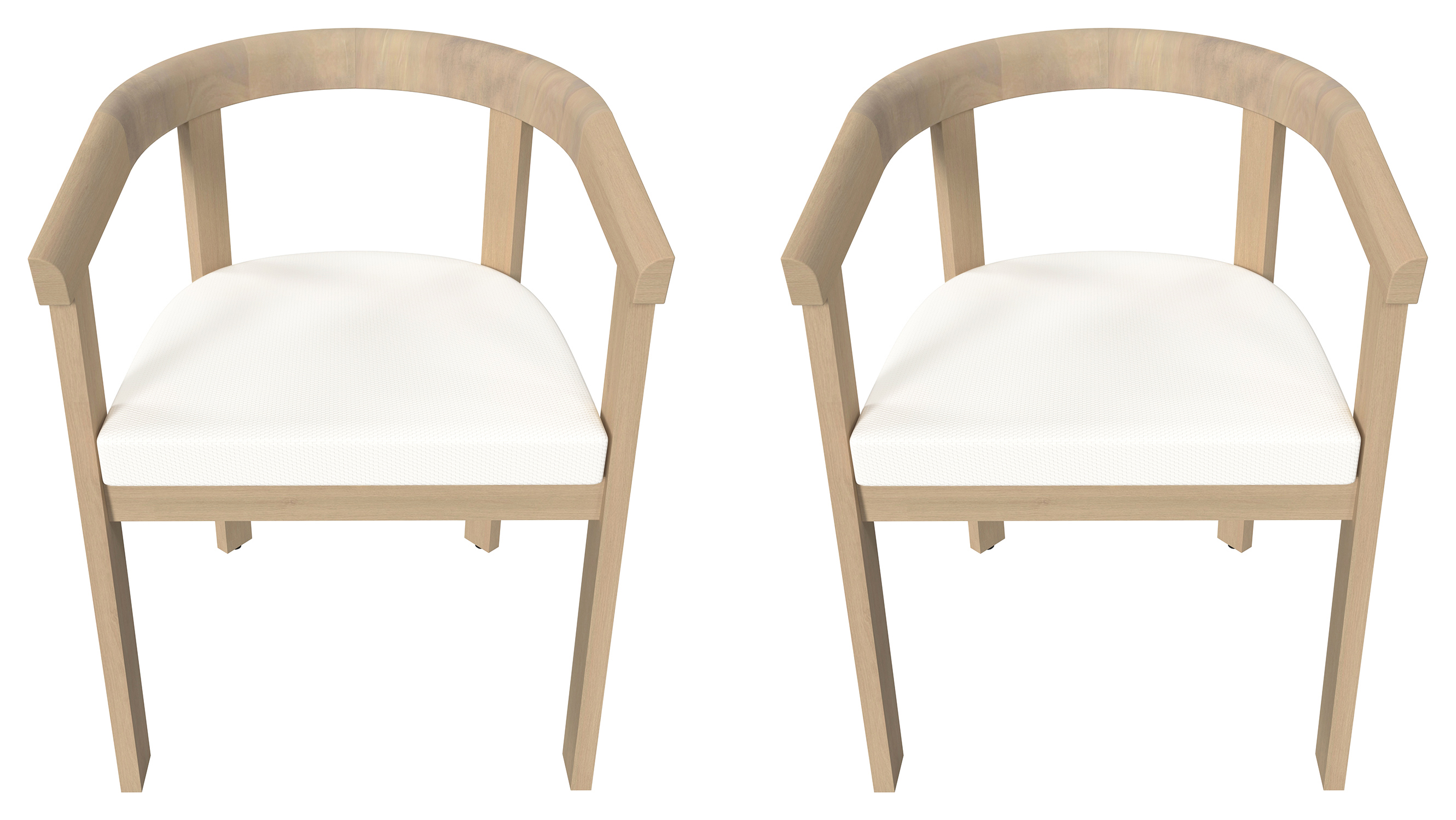 Charles Bentley Curve Acacia Dining Chairs with Cushions - Set of 2