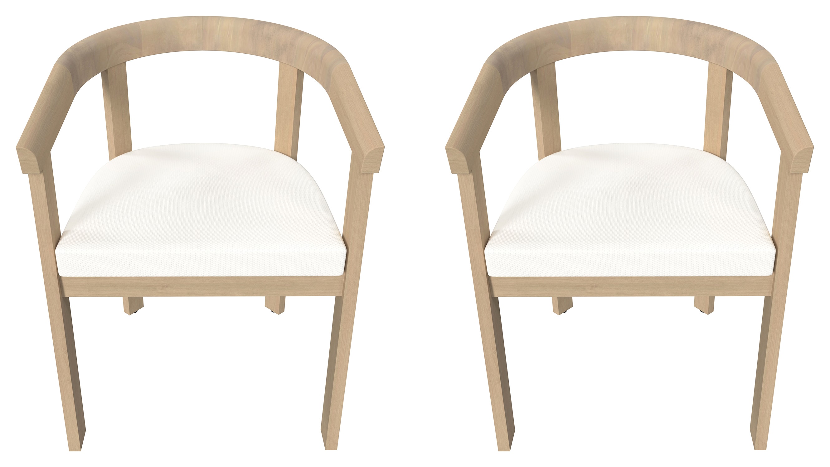 Charles Bentley Curve Acacia Dining Chairs with Cushions - Set of 2