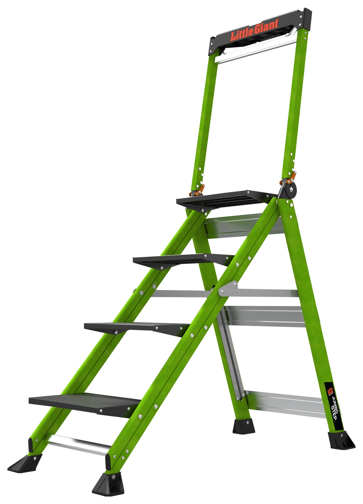 Little Giant 4 Tread Hi-Viz Green Fibreglass Jumbo Step Ladder