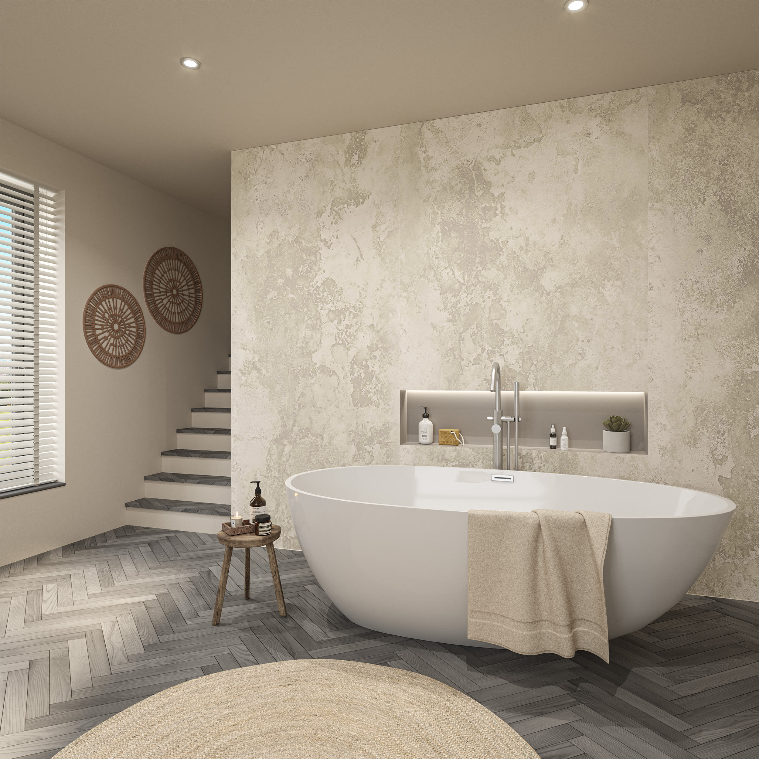 Wetwall Elite Copper Cream Sequence 2 Sided Shower Panel Kit - 1700 x 900mm