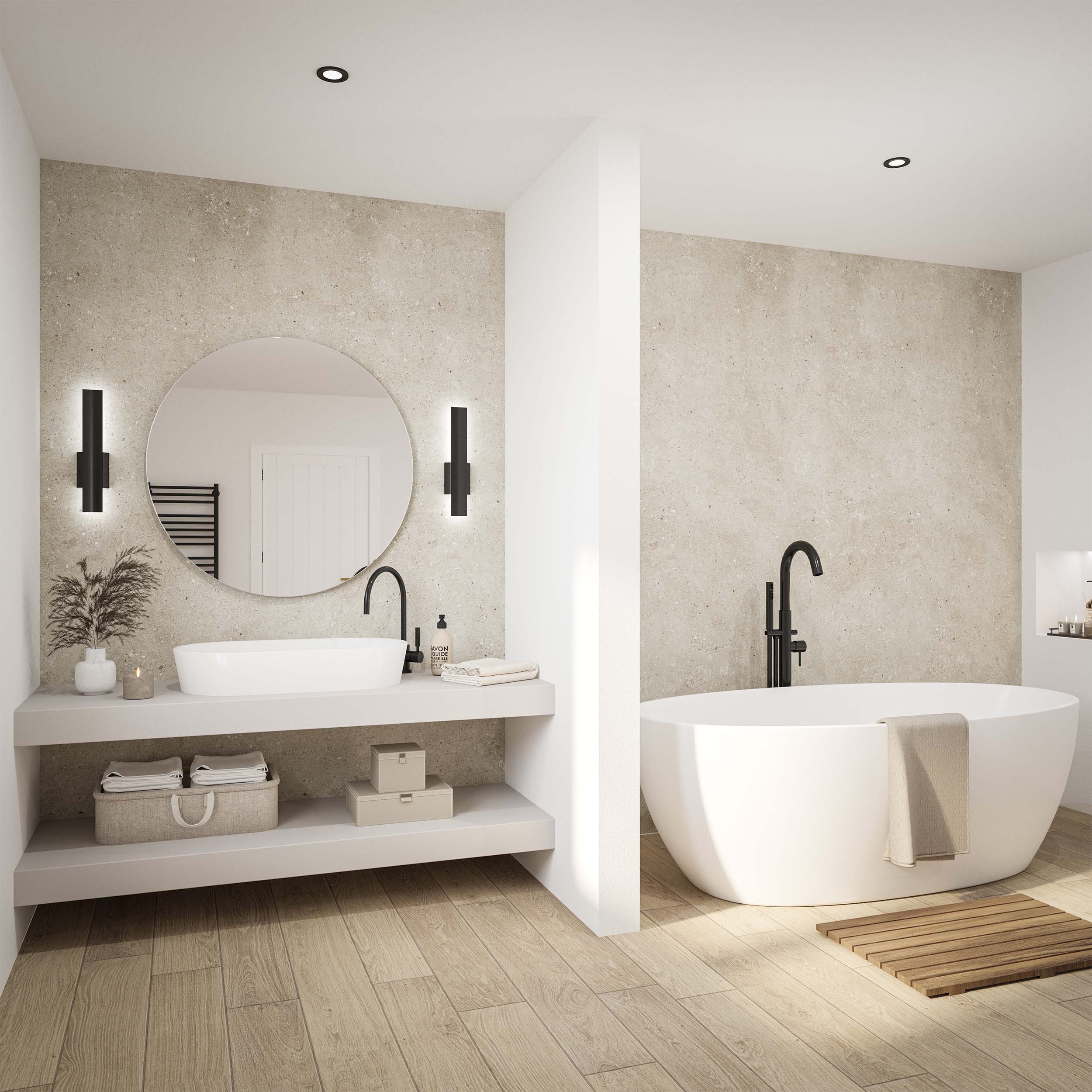 Wetwall Alloy Fossil Earth Shower Panel - 2440 x 600 x 4mm