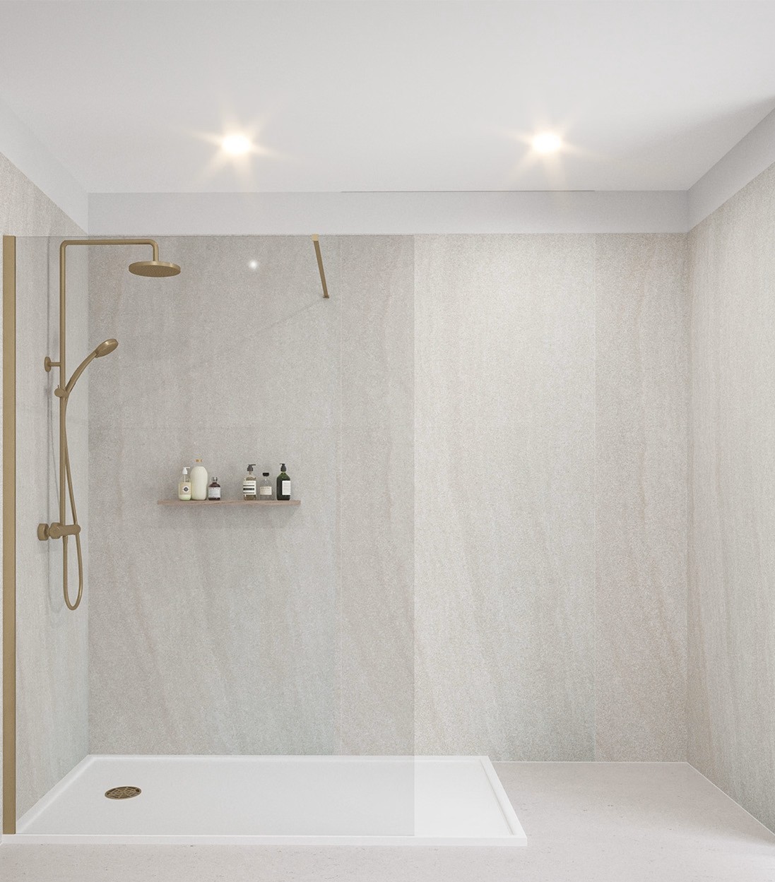 Wetwall Mermaid Moonlit Sand 3 Sided Shower Panel Kit - 1200 x 900mm