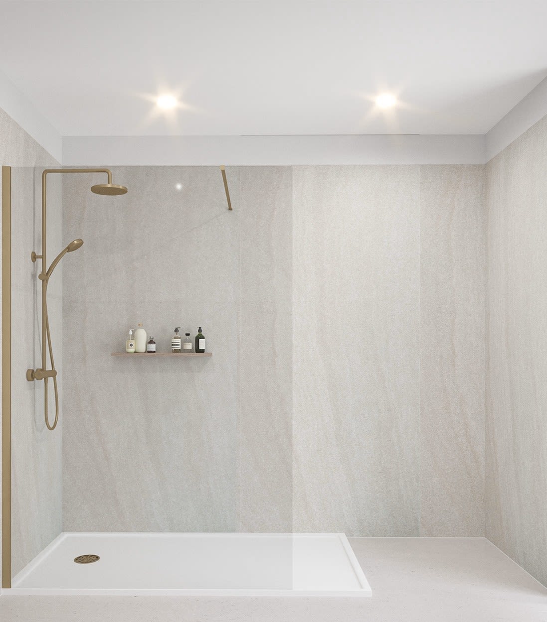 Wetwall Mermaid Moonlit Sand 3 Sided Shower Panel Kit - 1200 x 900mm