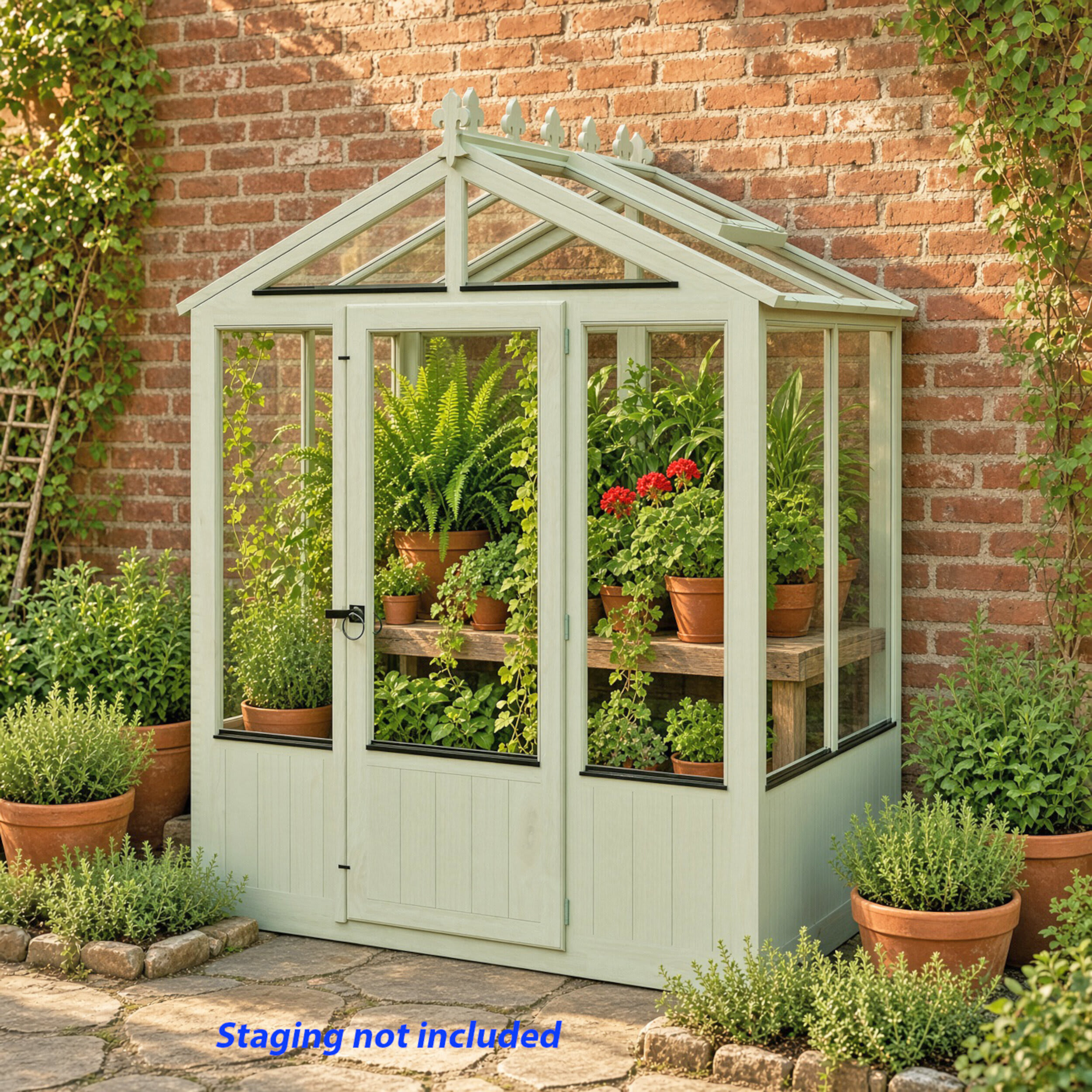 Shire Holkham Painted Green Greenhouse - 6 x 4ft