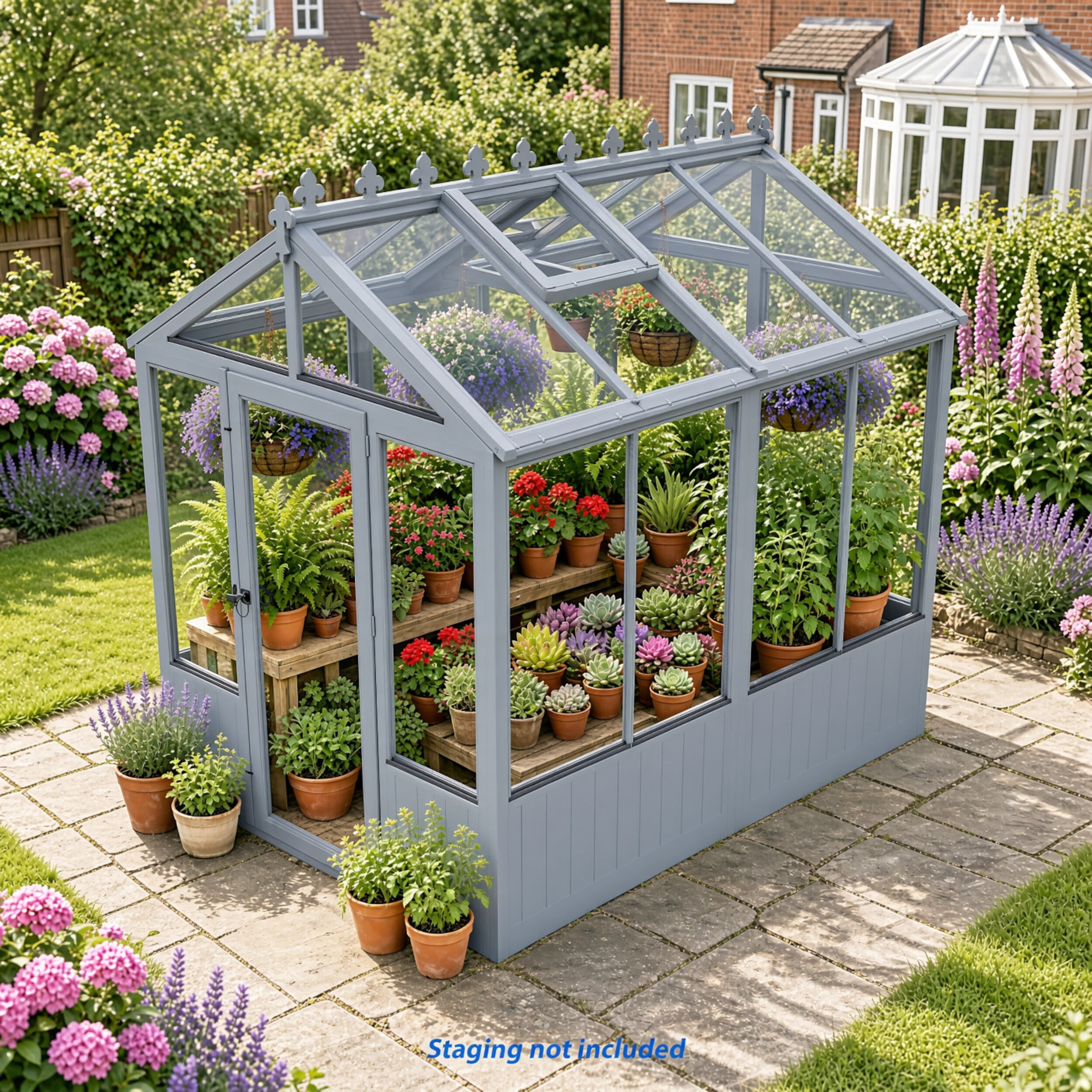 Shire Holkham Painted Mauve Greenhouse - 6 x 8ft