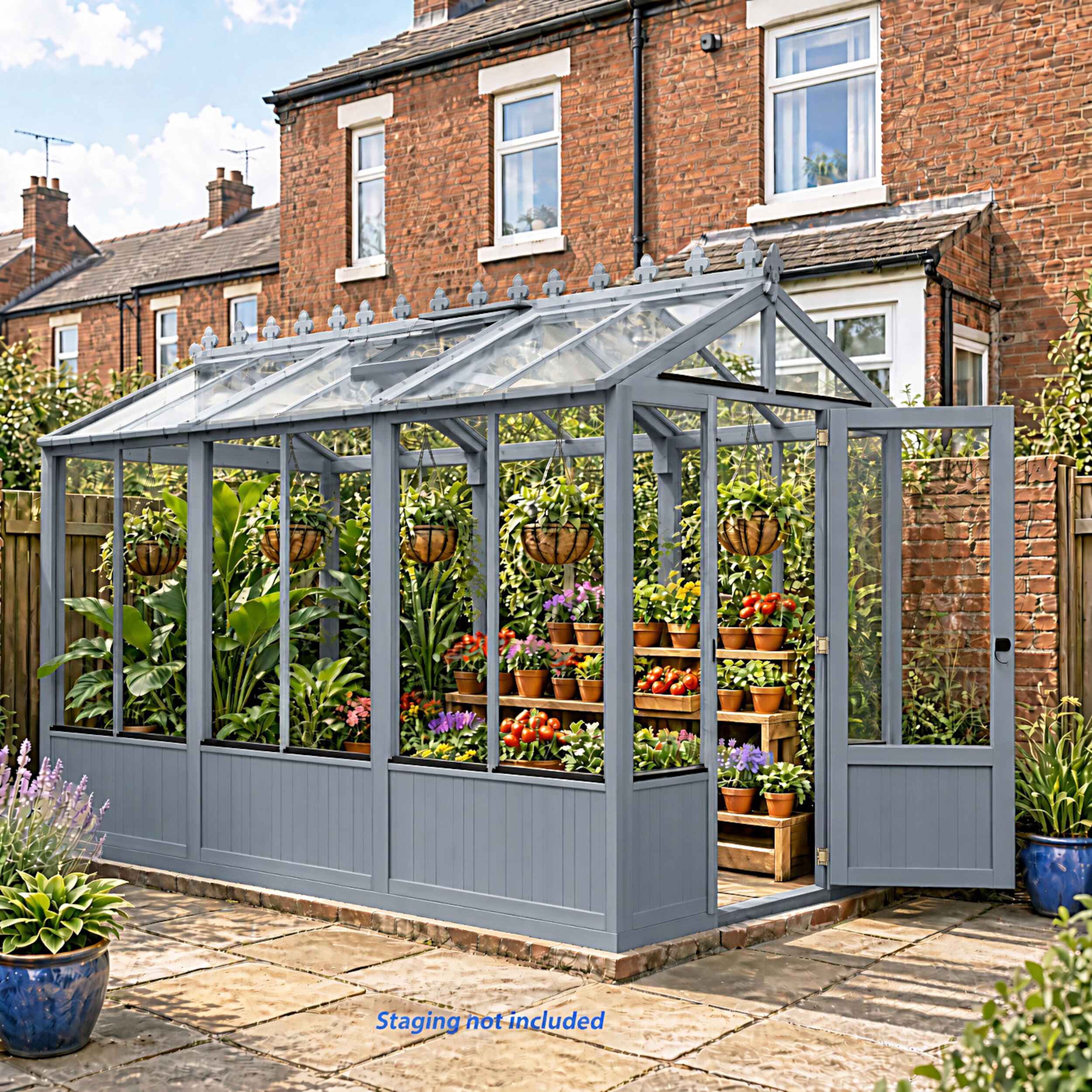 Shire Holkham Painted Greenhouse - 6 x 12ft