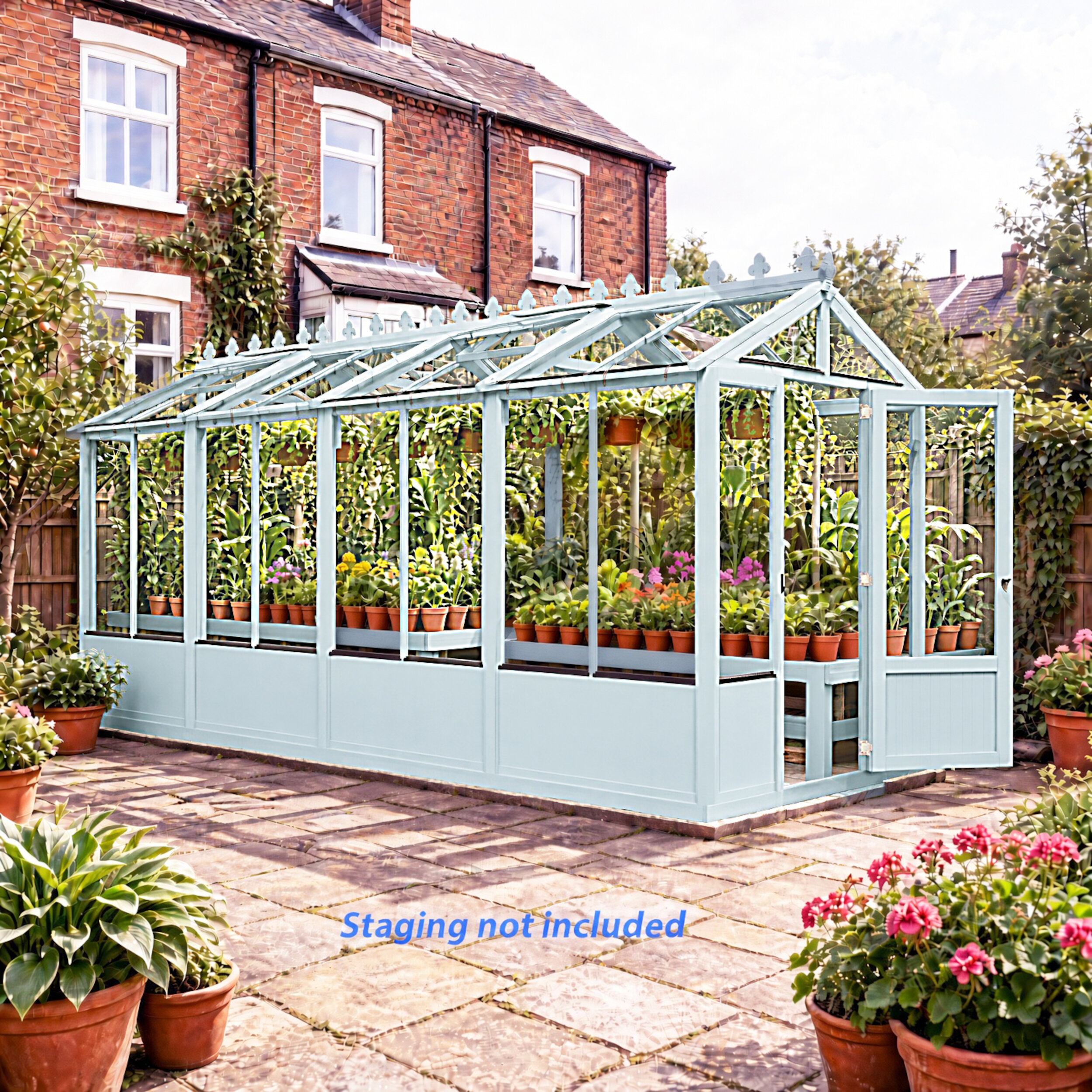 Shire Holkham Painted Greenhouse - 6 x 16ft