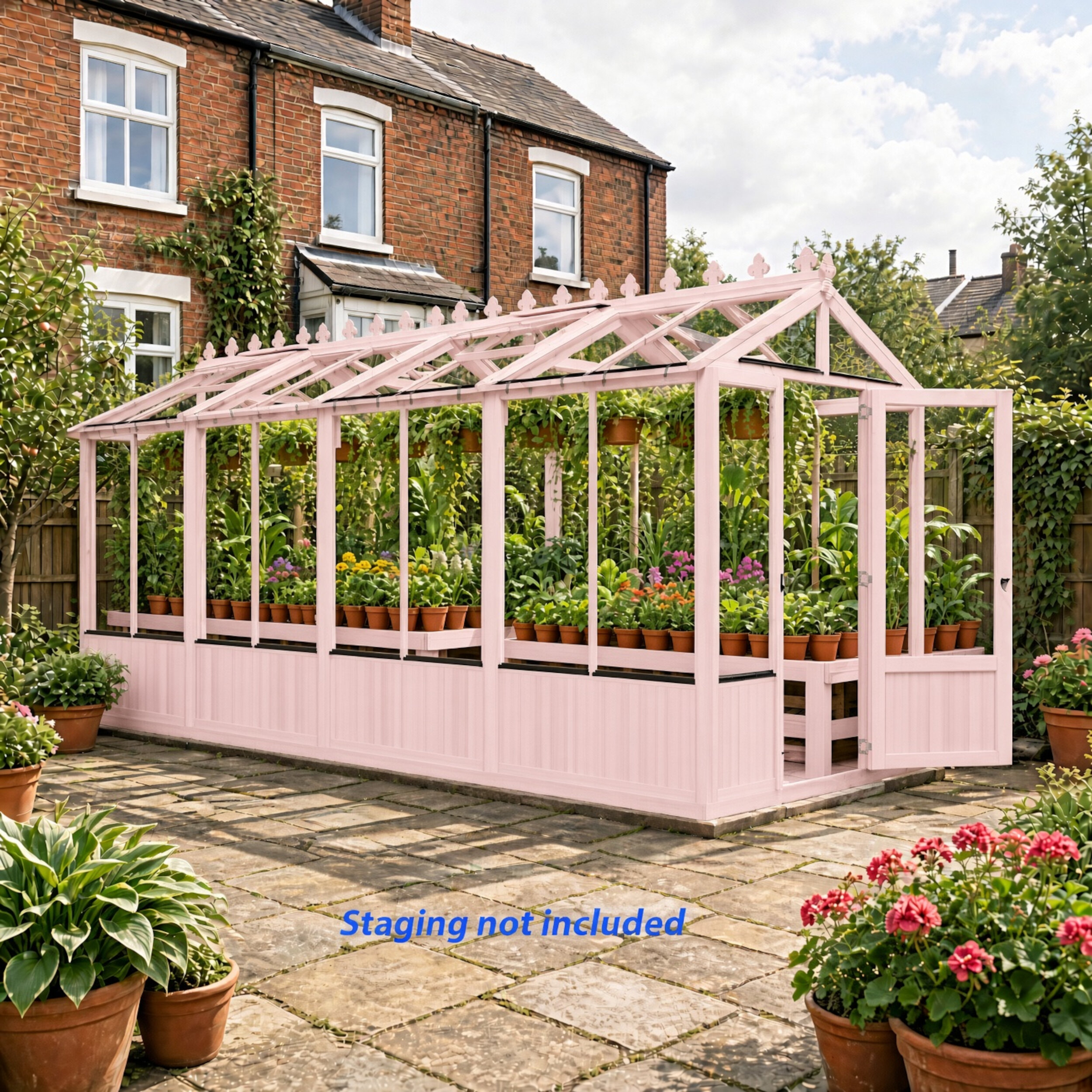 Shire Holkham Painted Greenhouse - 6 x 16ft