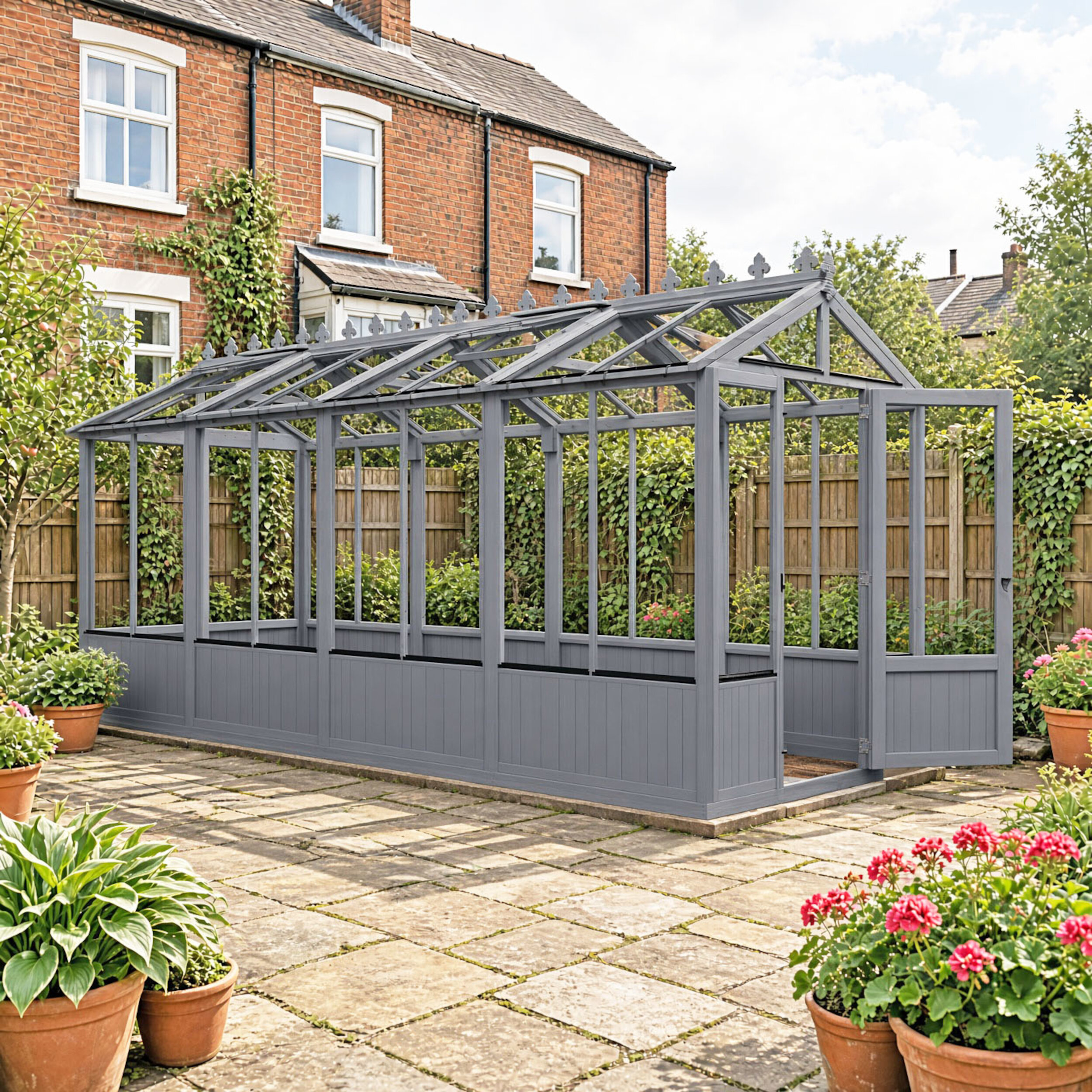 Shire Holkham Painted Greenhouse - 6 x 16ft