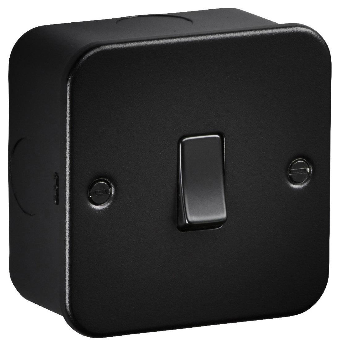 Knightsbridge Metal Clad 10AX 1 Gang 2 Way Switch - Textured Black
