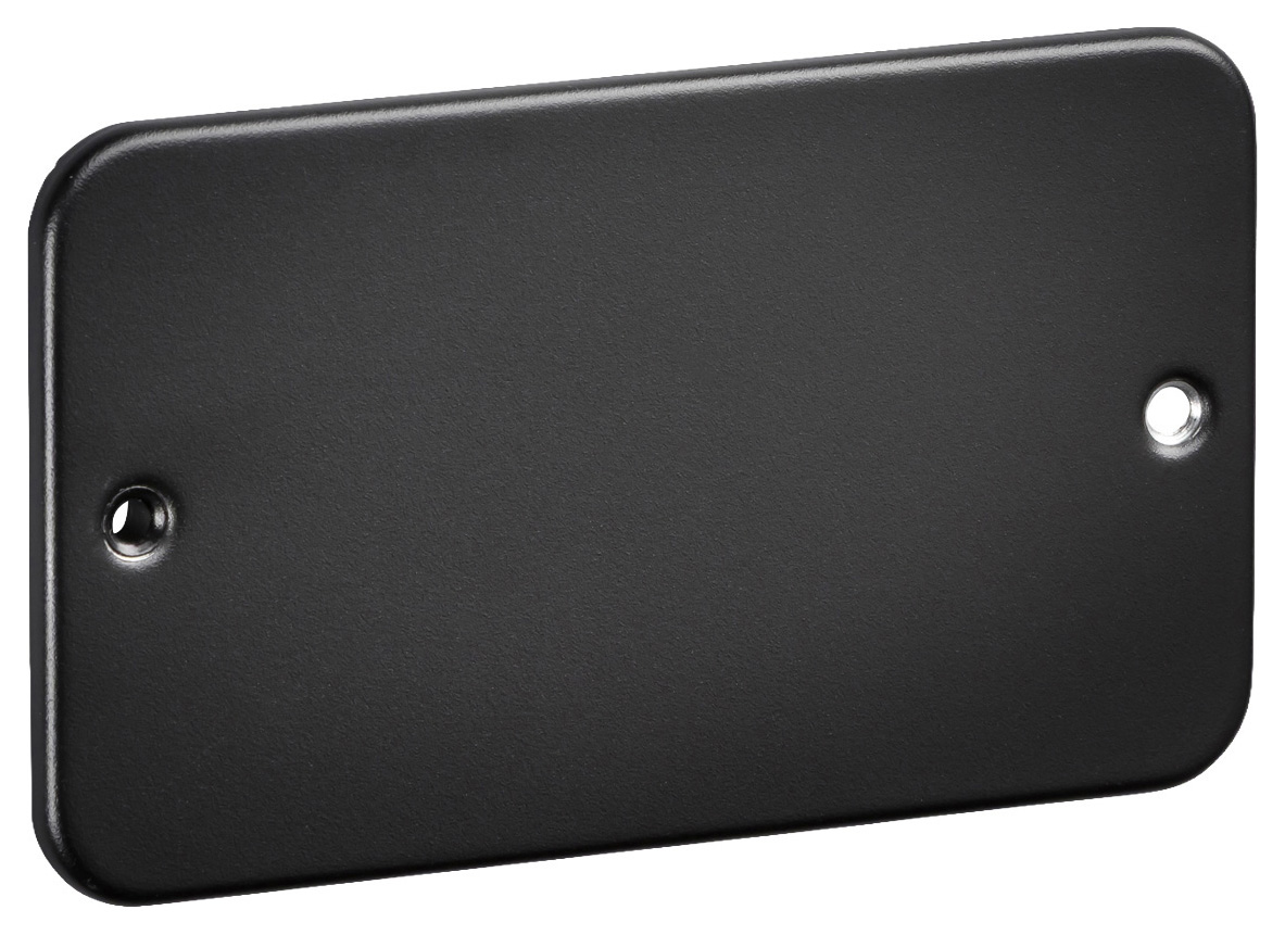 Knightsbridge Metal Clad 2 Gang Blanking Plate - Textured Black