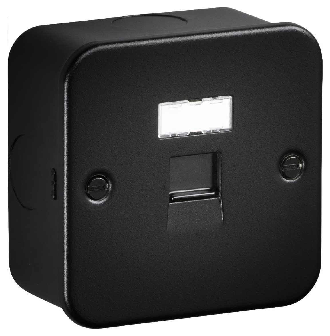 Knightsbridge Metal Clad UTP CAT6a RJ45 Network Socket - Textured Black
