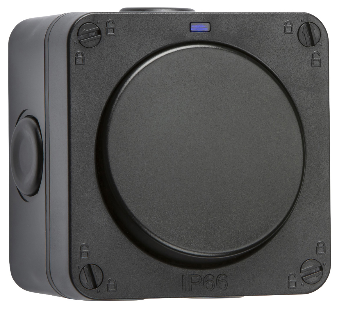 Knightsbridge IP66 20AX 1 Gang 2 Way Switch - Black