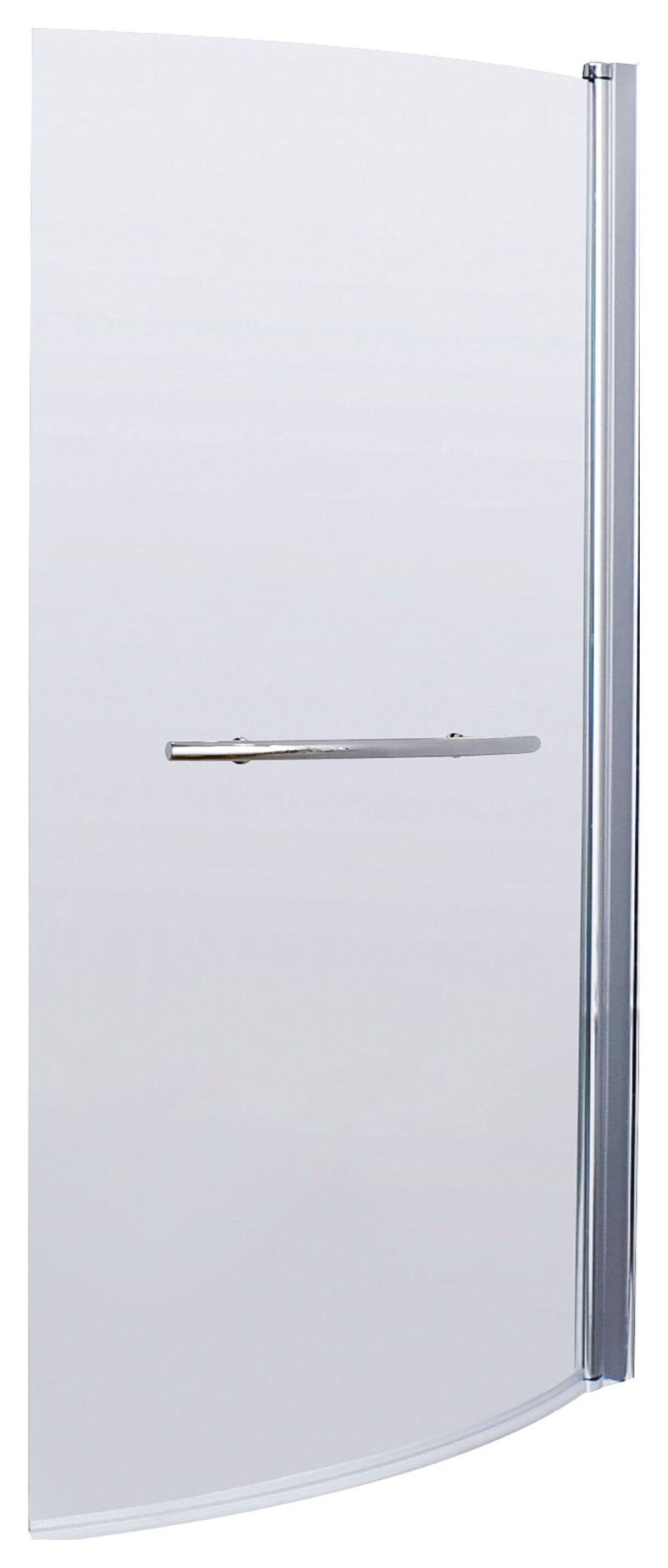 Balterley 6mm Hinged B-Shaped Chrome Bath Screen with Rail - 1430 x 858mm