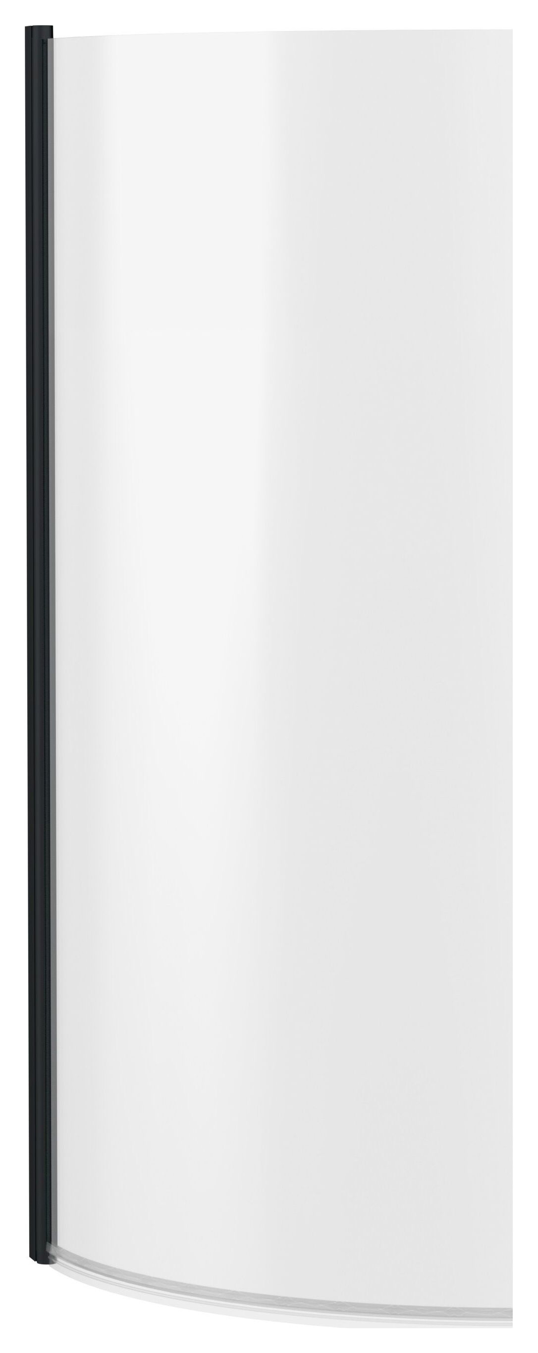 Balterley 6mm Hinged P-Shaped Matt Black Bath Screen - 1430 x 715mm