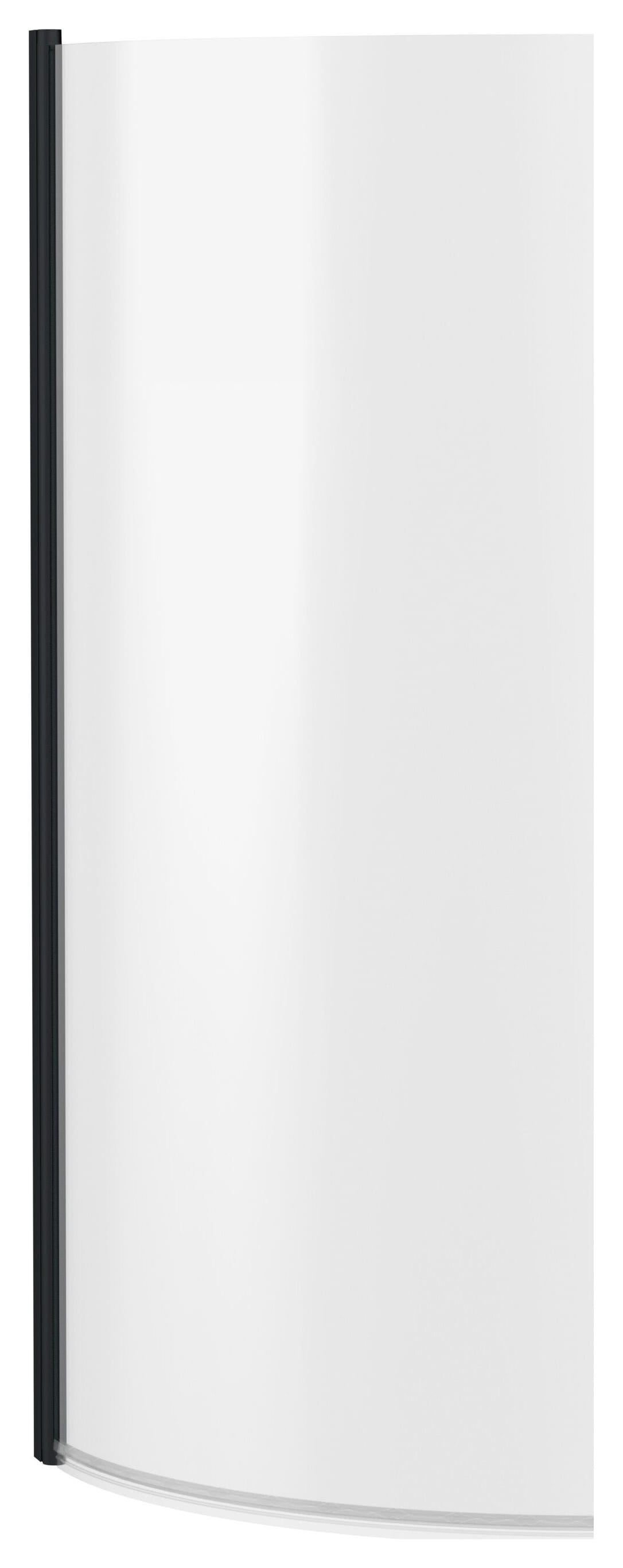Balterley 6mm Hinged P-Shaped Matt Black Bath Screen - 1430 x 715mm