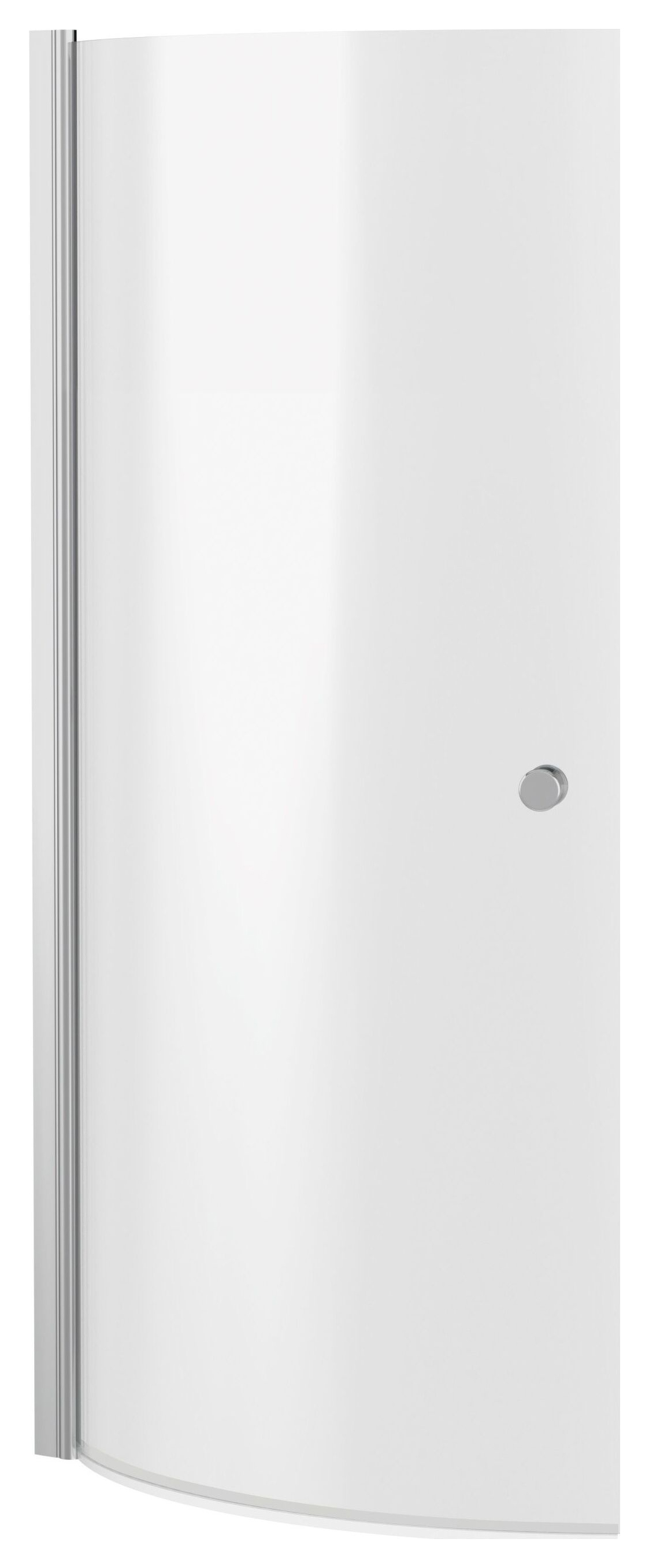 Balterley 6mm Hinged P-Shaped Chrome Bath Screen with Knob - 1430 x 715mm