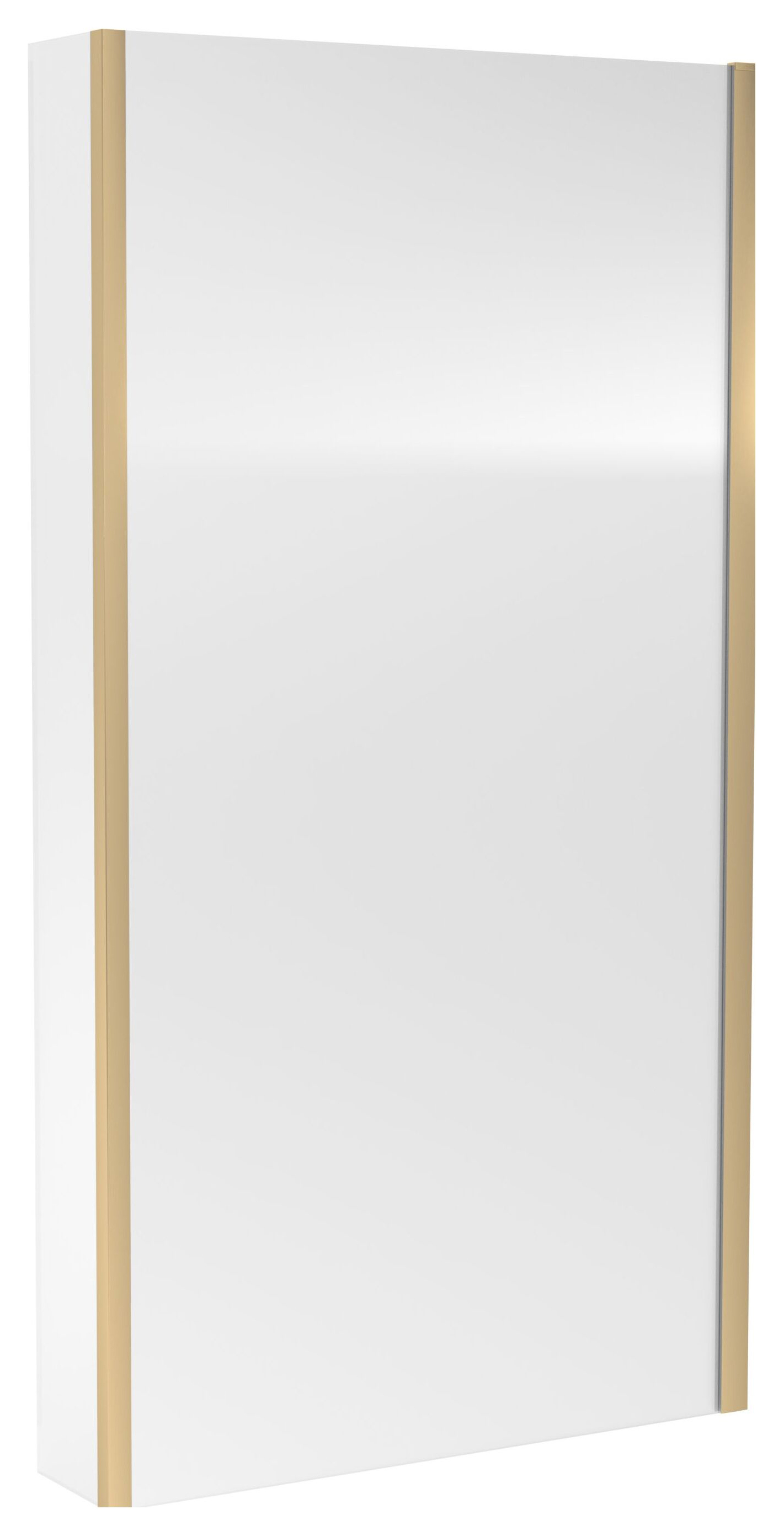 Balterley 6mm Fixed L-Shaped Brushed Brass Bath Screen with Fixed Return - 1400 x 815mm