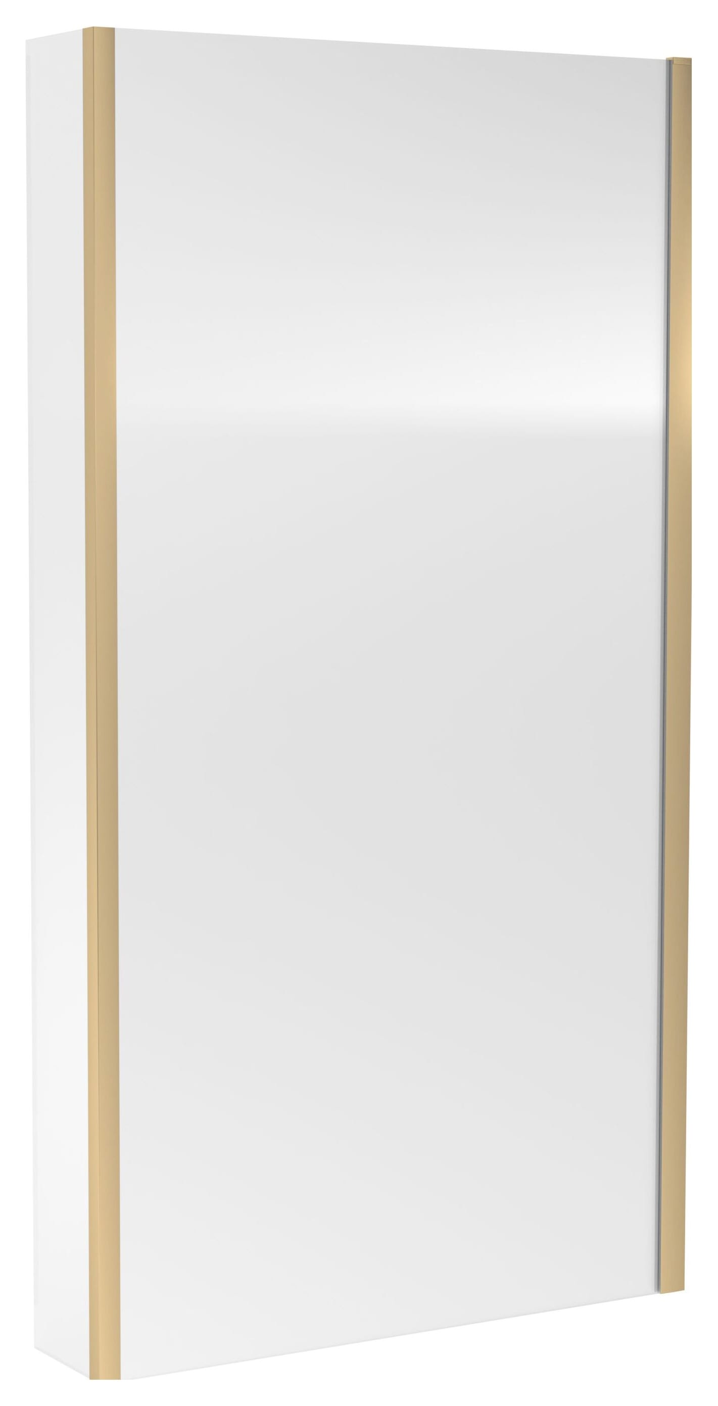 Balterley 6mm Fixed L-Shaped Brushed Brass Bath Screen with Fixed Return - 1400 x 815mm
