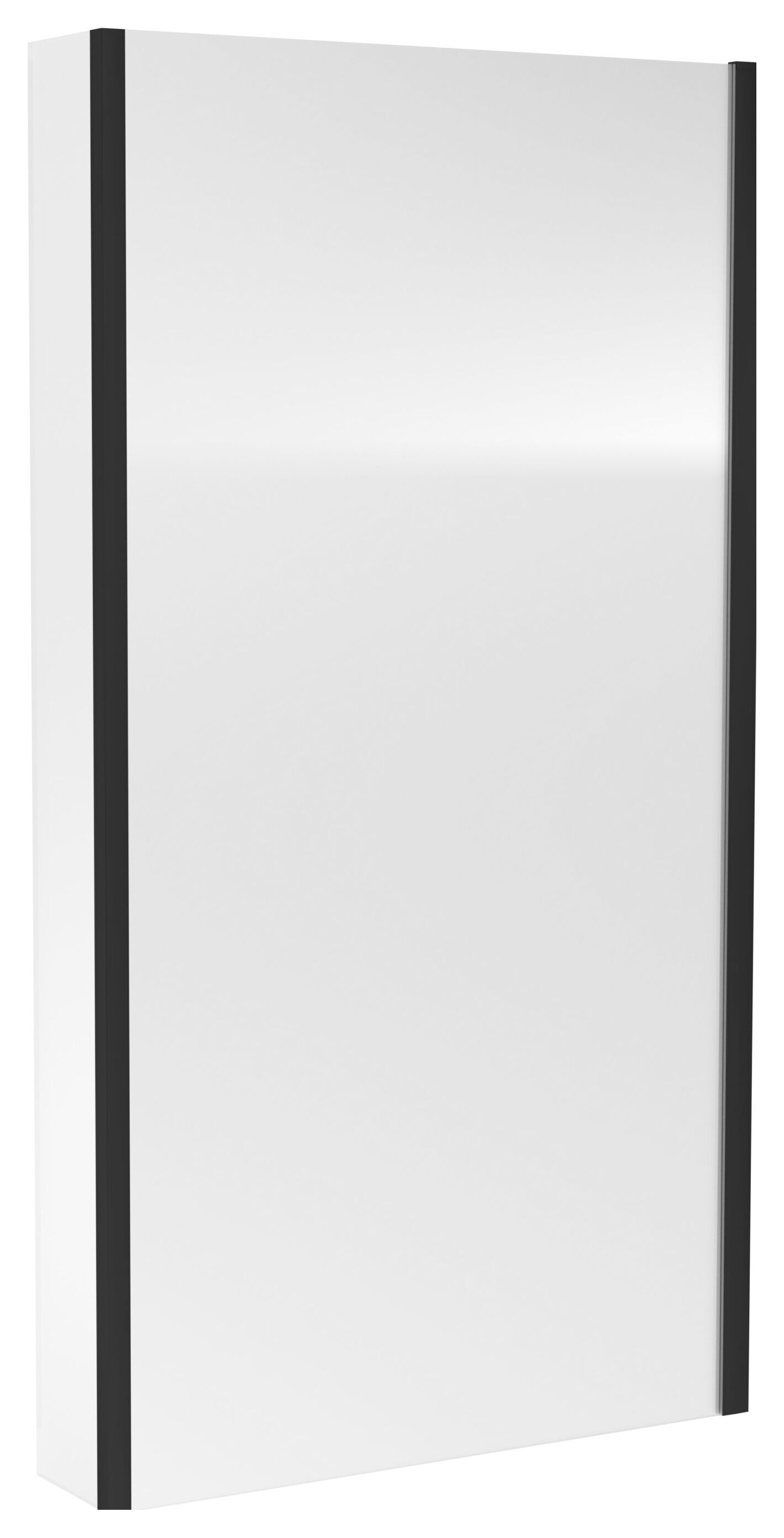 Balterley 6mm Fixed L-Shaped Matt Black Bath Screen with Fixed Return - 1400 x 815mm