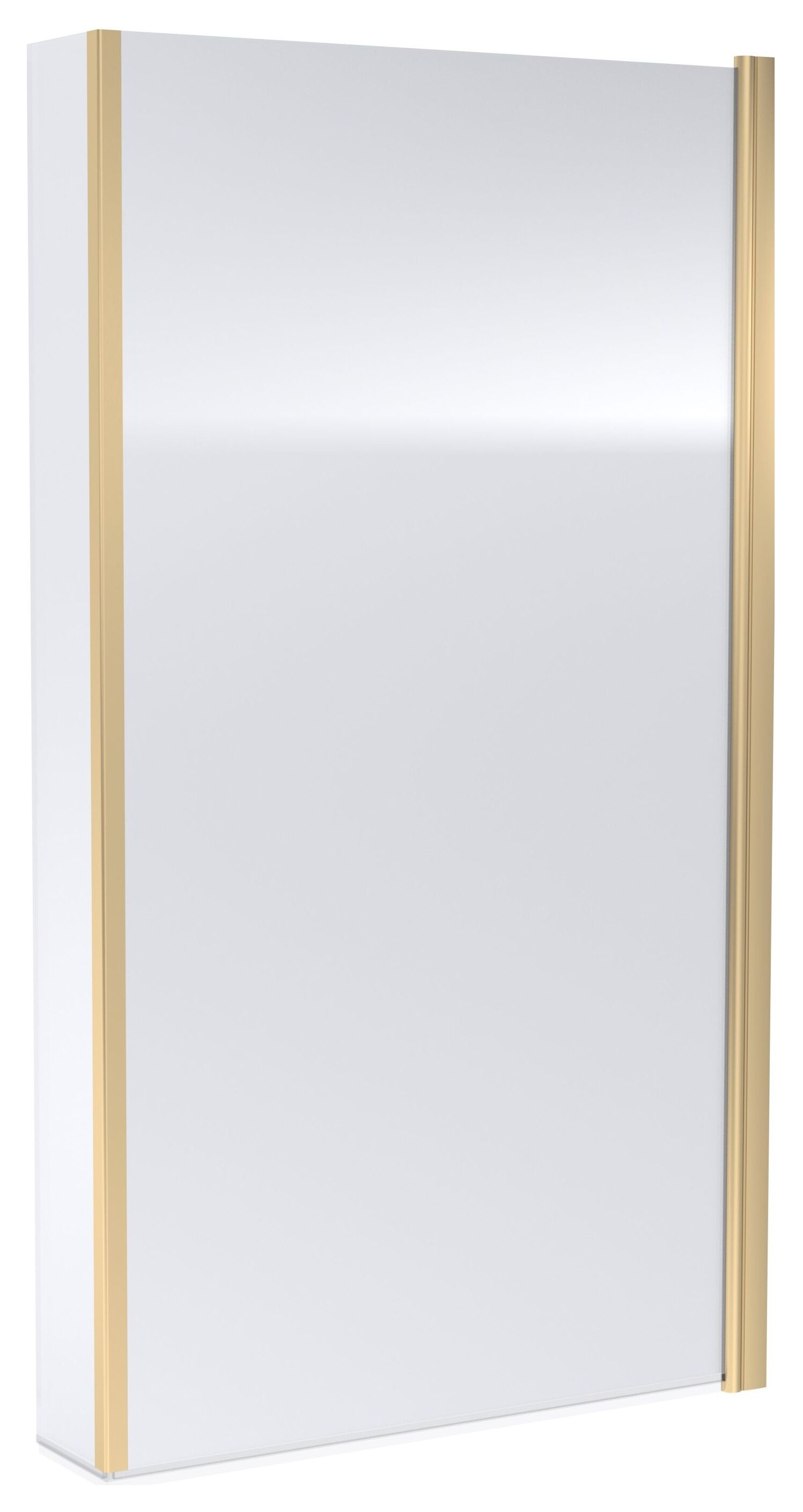 Balterley 6mm Hinged L-Shaped Brushed Brass Bath Screen - 1430 x 795mm
