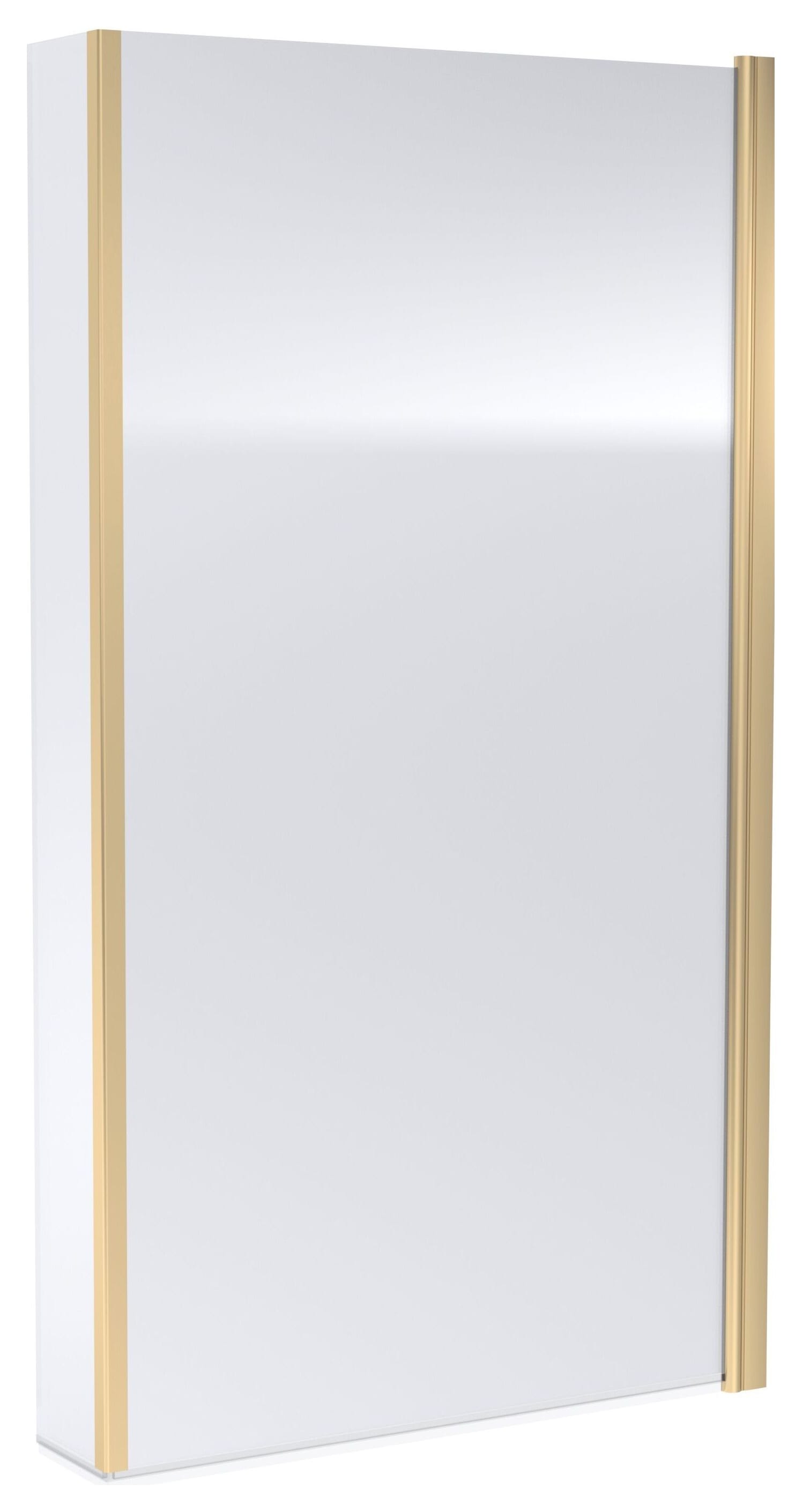 Balterley 6mm Hinged L-Shaped Brushed Brass Bath Screen - 1430 x 795mm