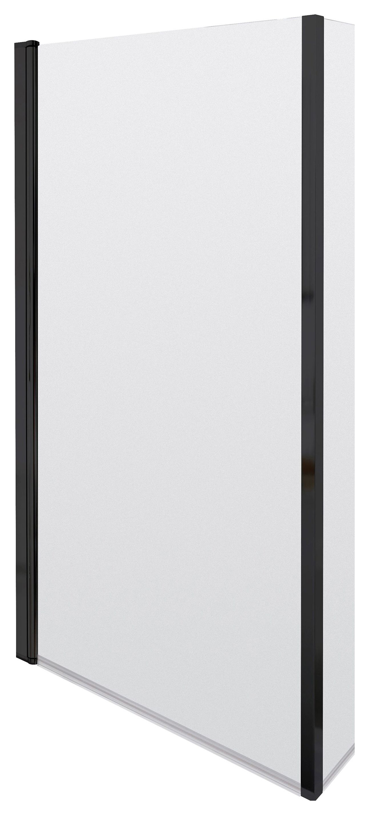 Balterley 6mm Hinged L-Shaped Matt Black Bath Screen - 1430 x 795mm