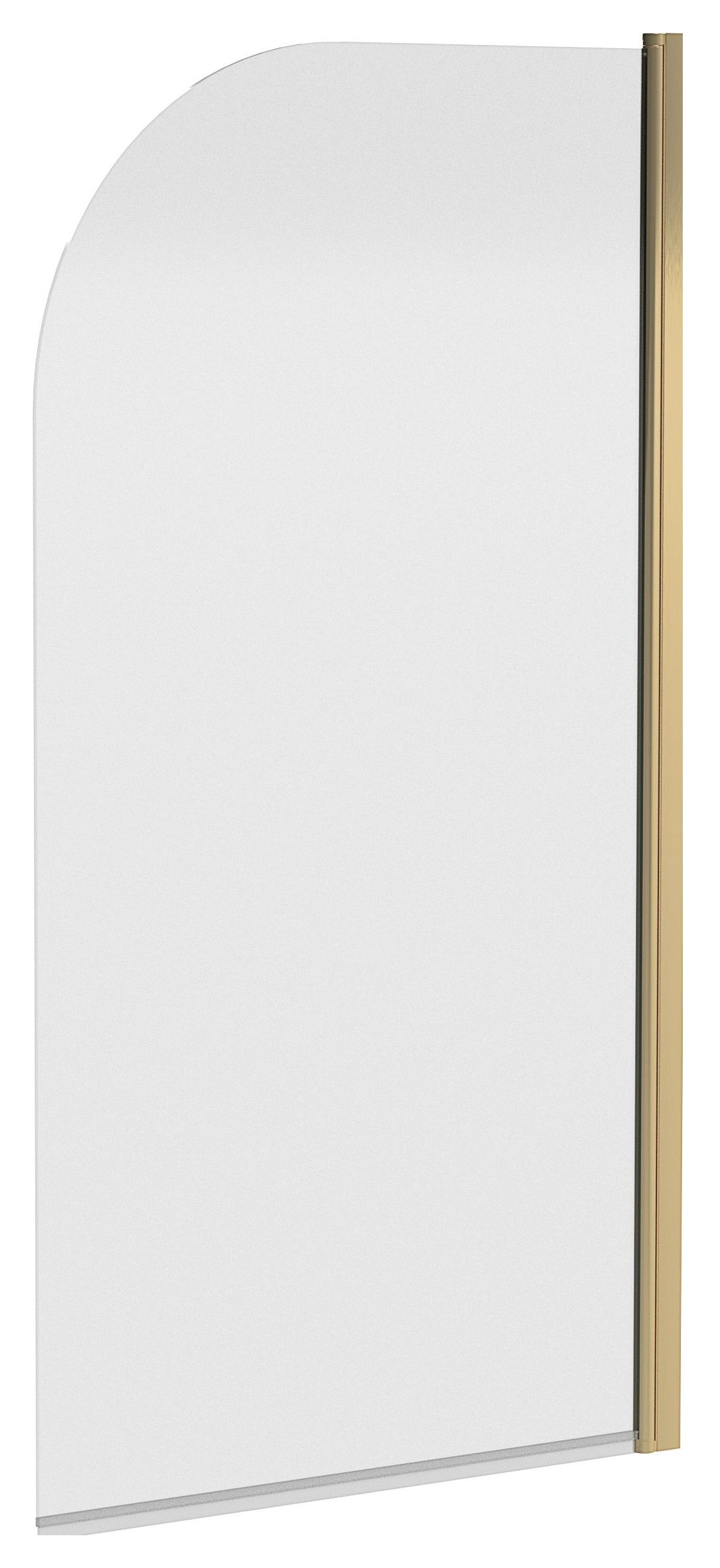 Balterley 6mm Round Hinged Brushed Brass Bath Screen - 1430 x 790mm
