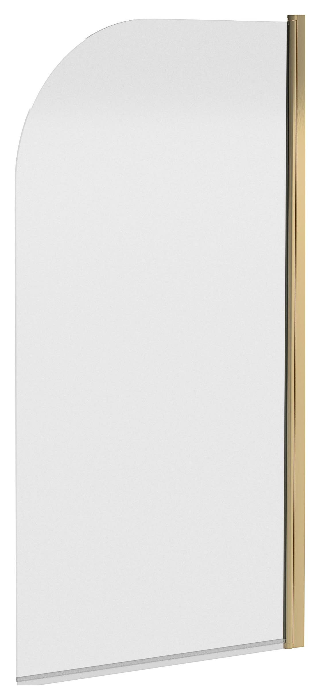 Balterley 6mm Round Hinged Brushed Brass Bath Screen - 1430 x 790mm