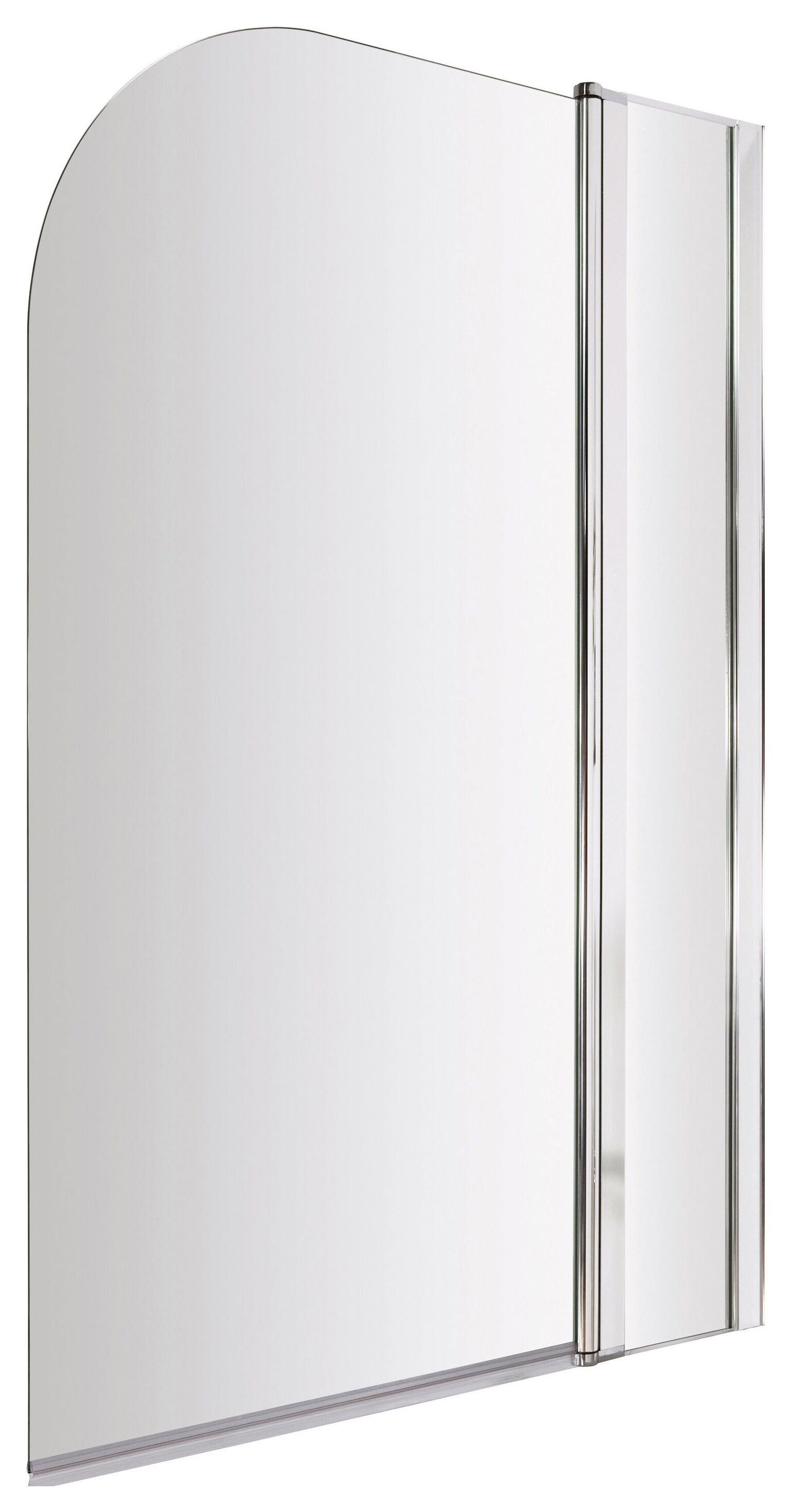 Balterley 6mm Round Hinged Chrome Bath Screen with Fixed Panel - 1433 x 998mm