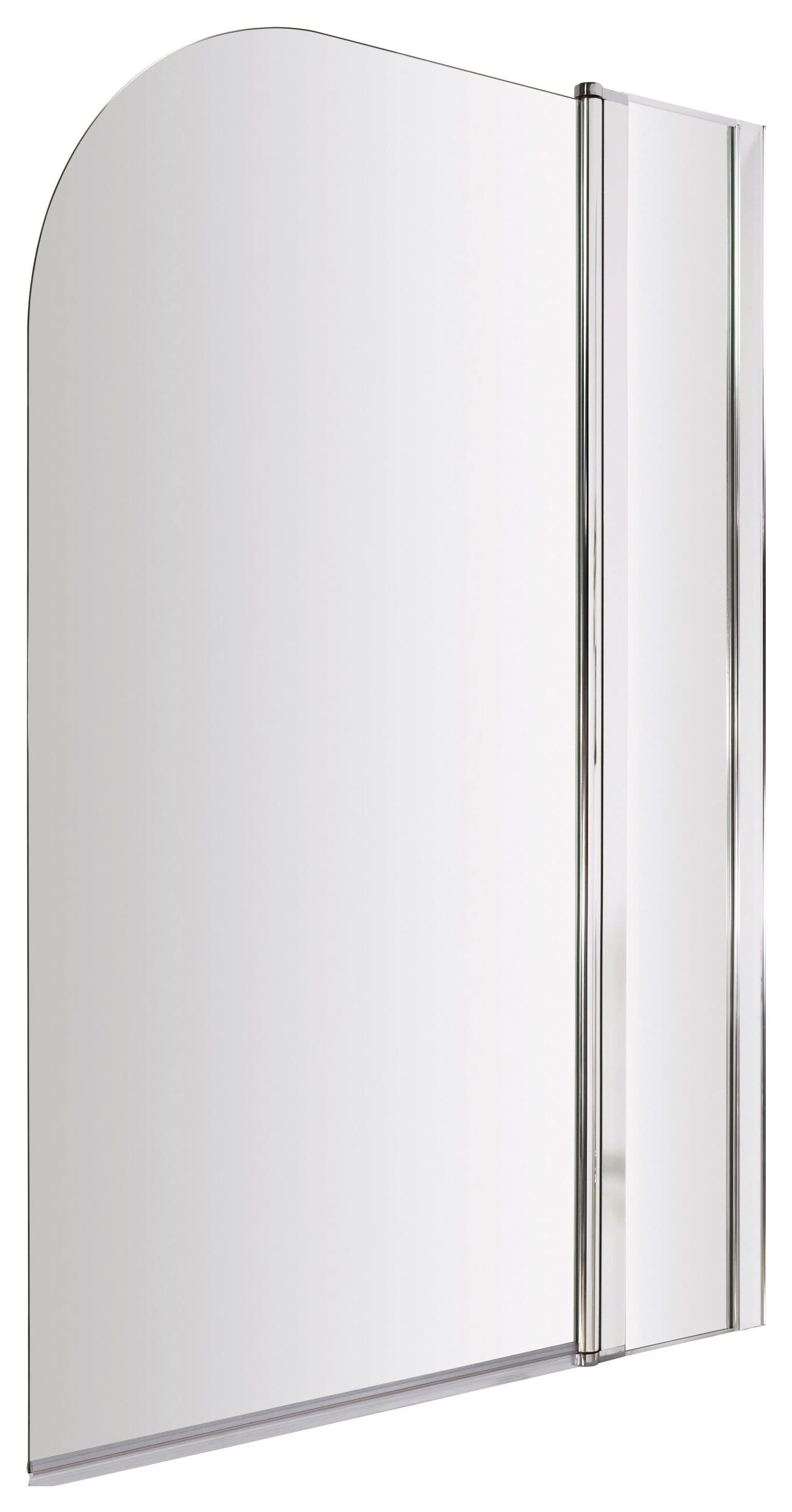 Balterley 6mm Round Hinged Chrome Bath Screen with Fixed Panel - 1433 x 998mm