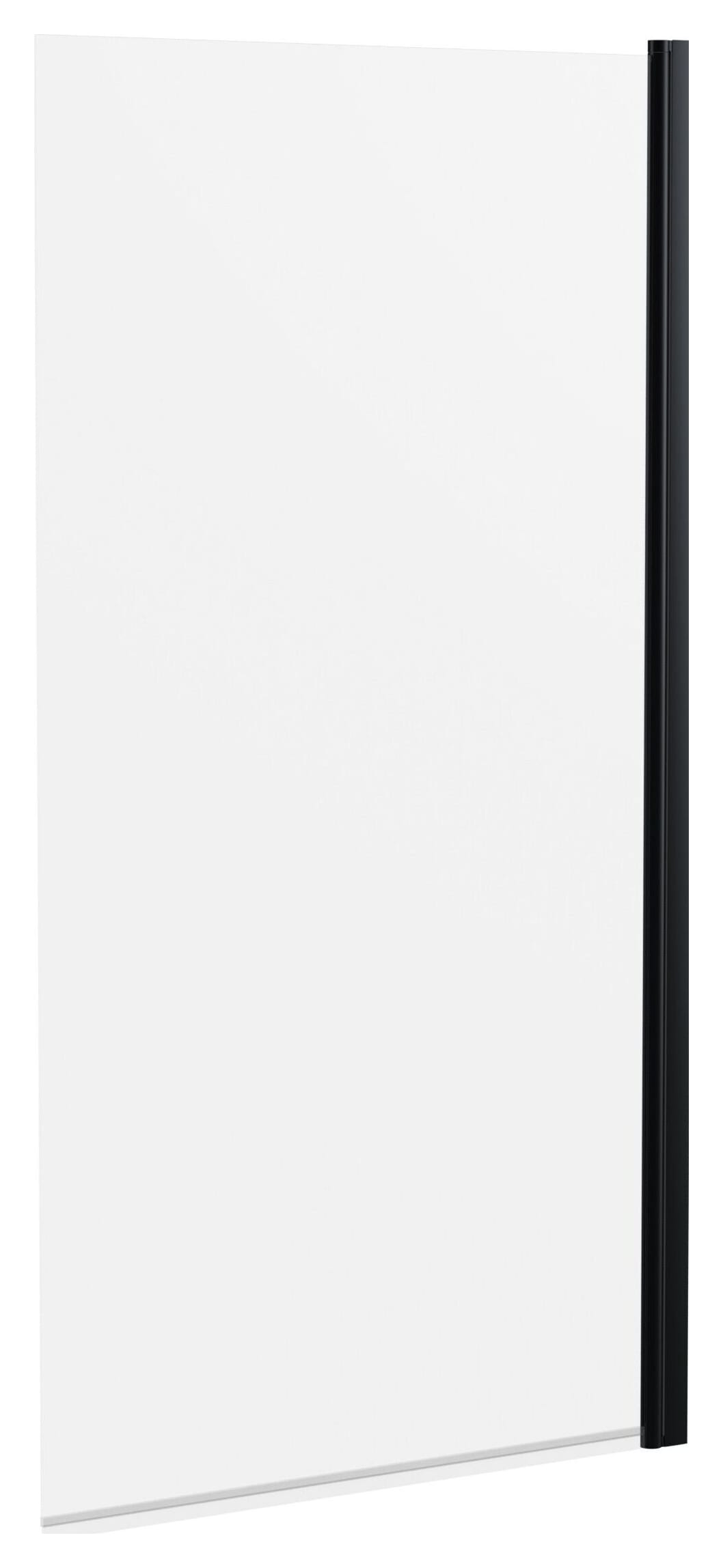 Balterley 6mm Hinged Matt Black Bath Screen - 1430 x 790mm