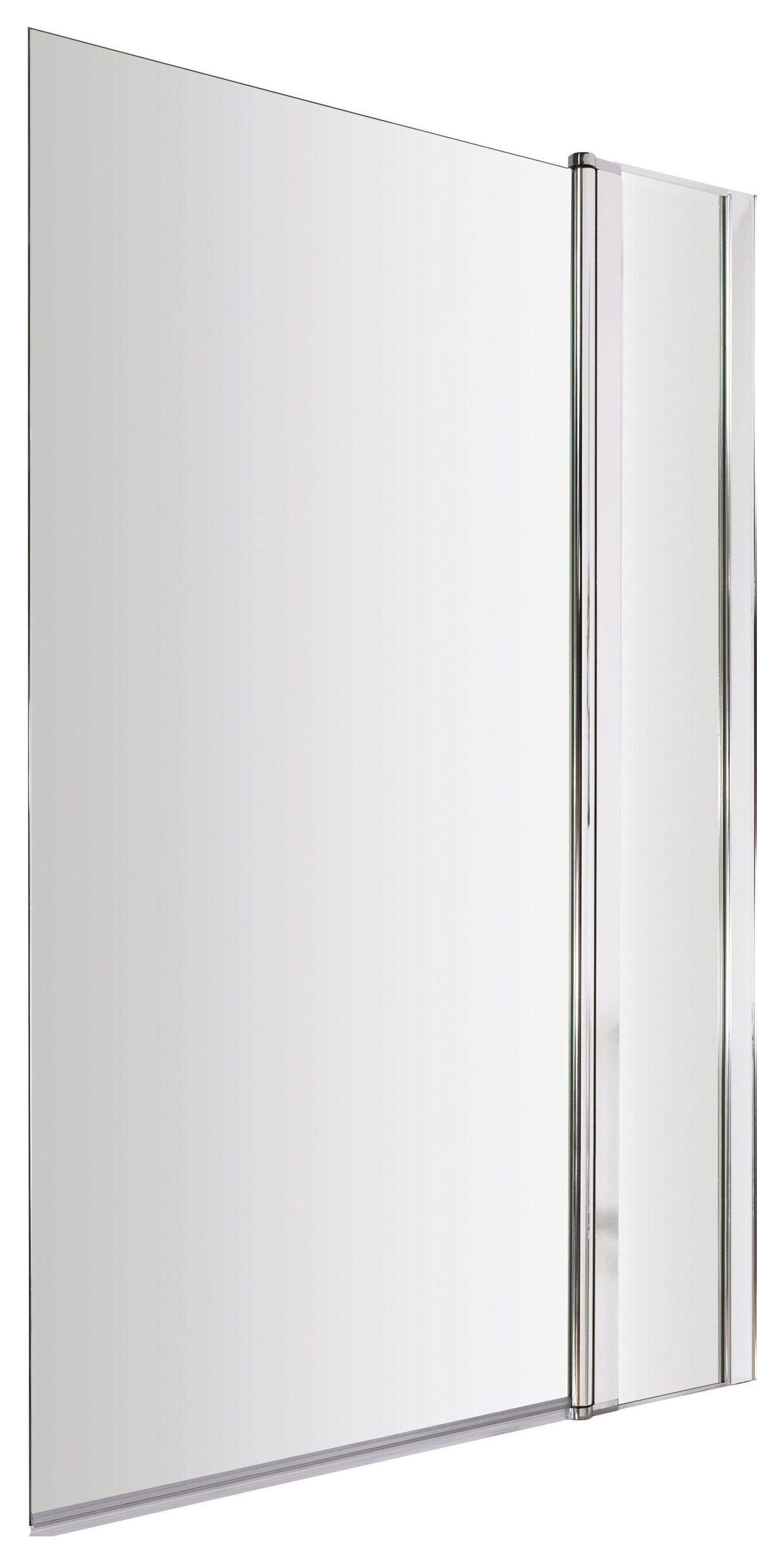 Balterley 6mm Hinged Chrome Bath Screen with Fixed Panel - 1433 x 998mm