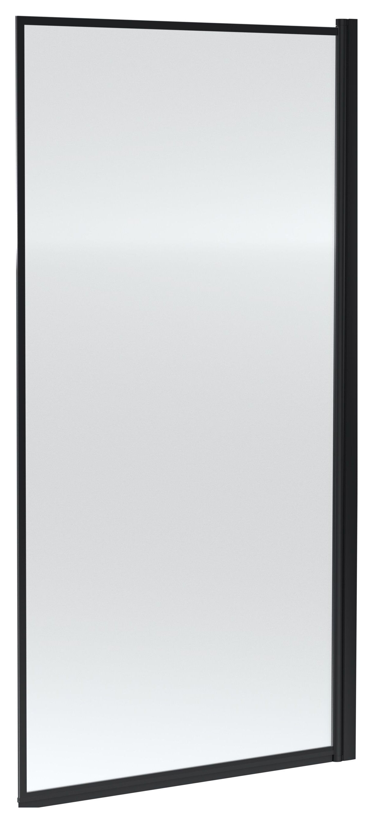 Balterley 6mm Hinged Matt Black Framed Bath Screen - 1430 x 790mm