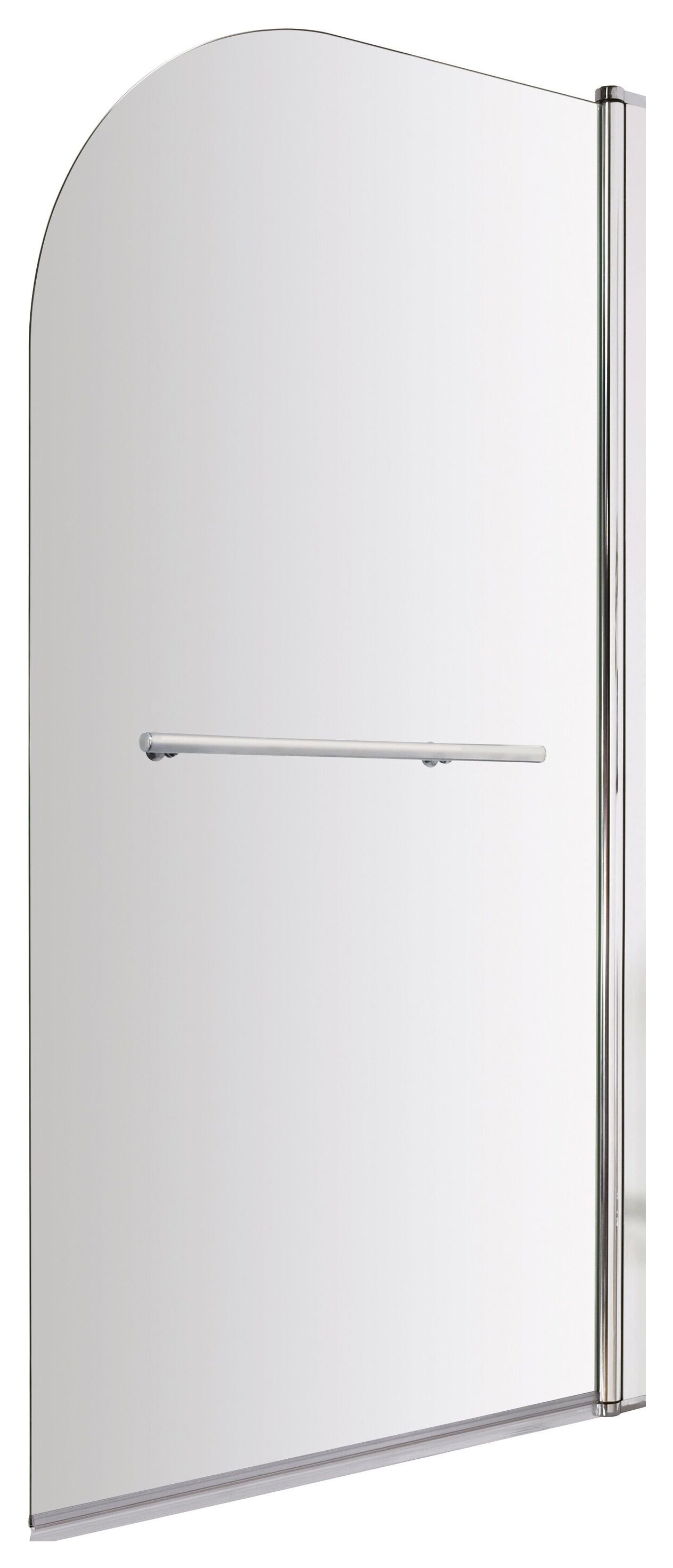 Balterley 6mm Round Hinged Chrome Bath Screen with Rail - 1430 x 790mm