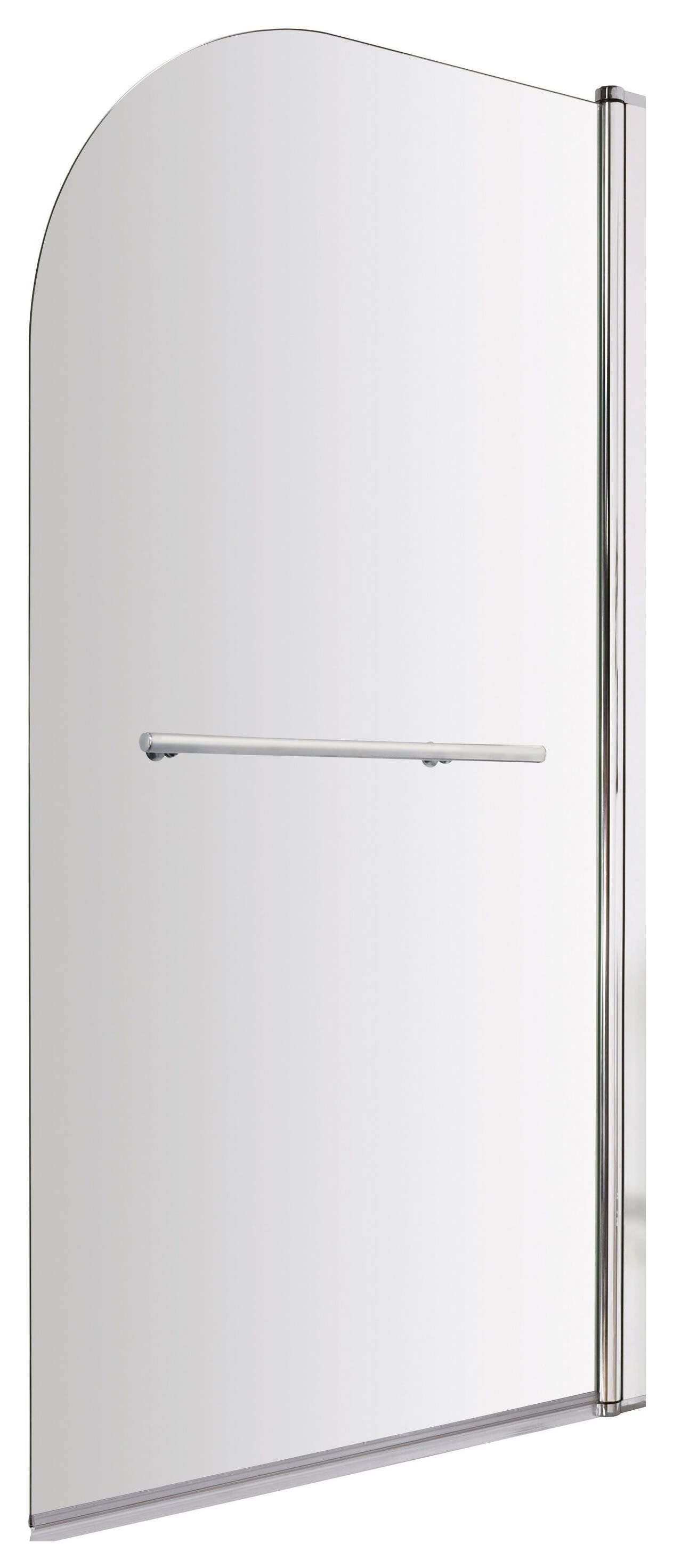 Balterley 6mm Round Hinged Chrome Bath Screen with Rail - 1430 x 790mm
