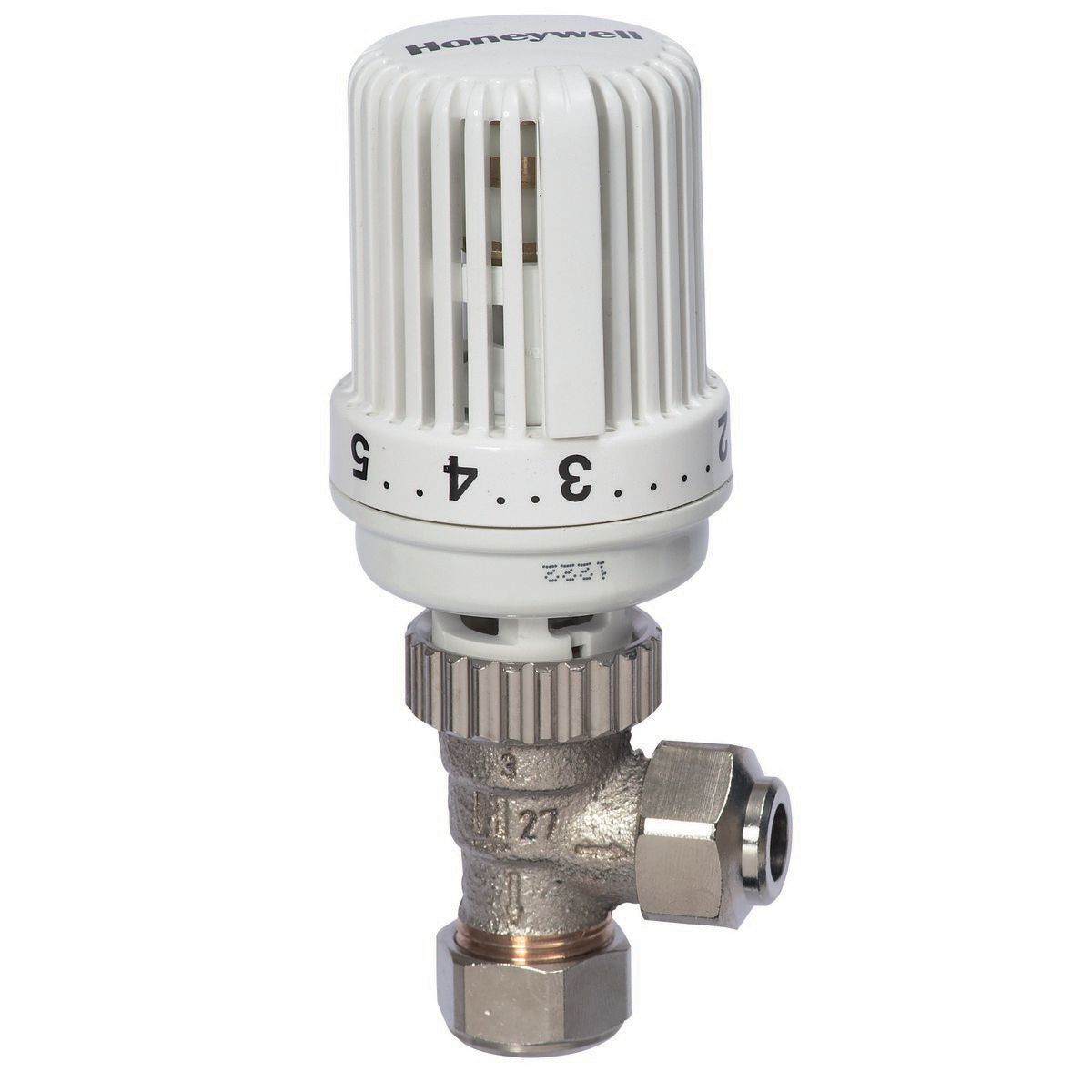 Image of Honeywell VT15 15mm Angled Thermostatic Radiator Valve - White