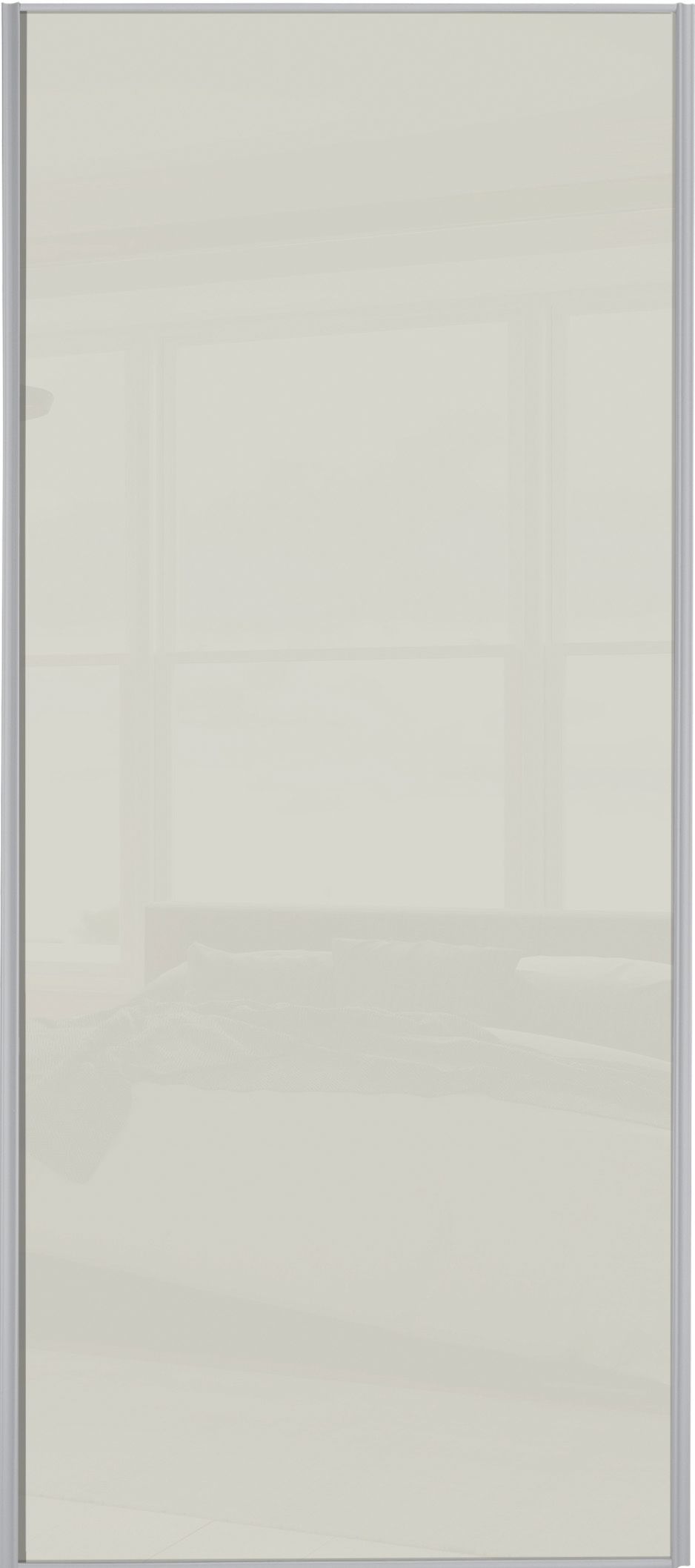 Spacepro Sliding Wardrobe Door Silver Framed Single Panel