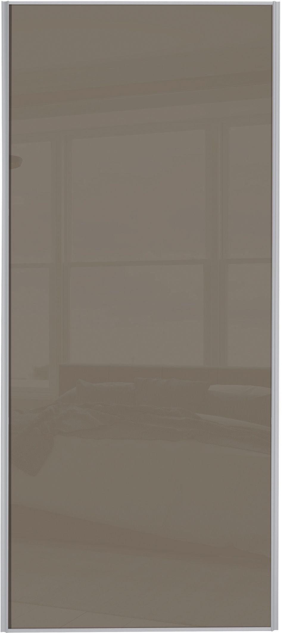 Spacepro Sliding Wardrobe Door Silver Framed Single Panel