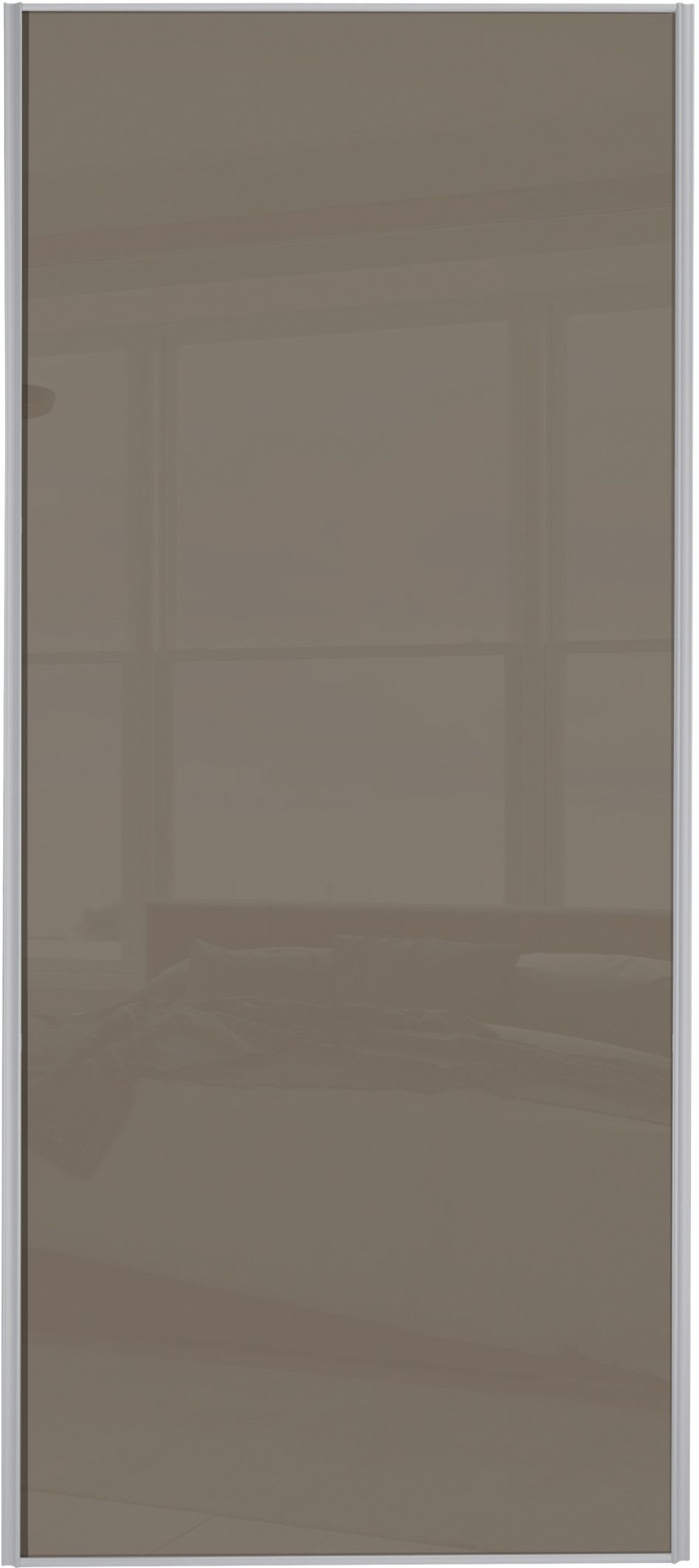 Spacepro Sliding Wardrobe Door Silver Framed Single Panel