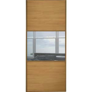 Spacepro Sliding Wardrobe Door Wideline Oak Panel & Mirror