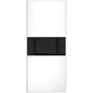 Spacepro Sliding Wardrobe Door Fineline White Panel & Black Glass