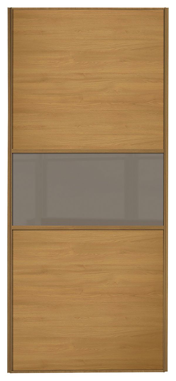 Spacepro Linear Wood Effect Frame Wideline/Fineline Sliding Wardrobe Door - Made to Measure 901-1200mm