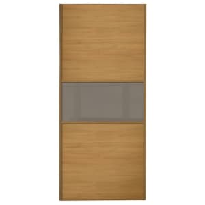 Spacepro Linear Wood Effect Frame Wideline/Fineline Sliding Wardrobe Door - Made to Measure 901-1200mm